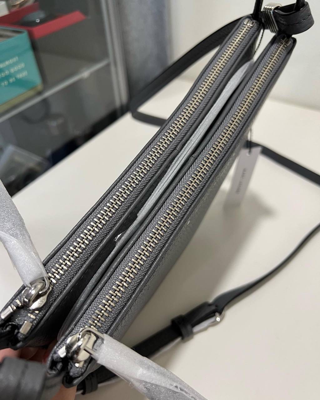 Marc Jacobs Supple Leather Crossbody Bag in Heather Grey Exclusively USA