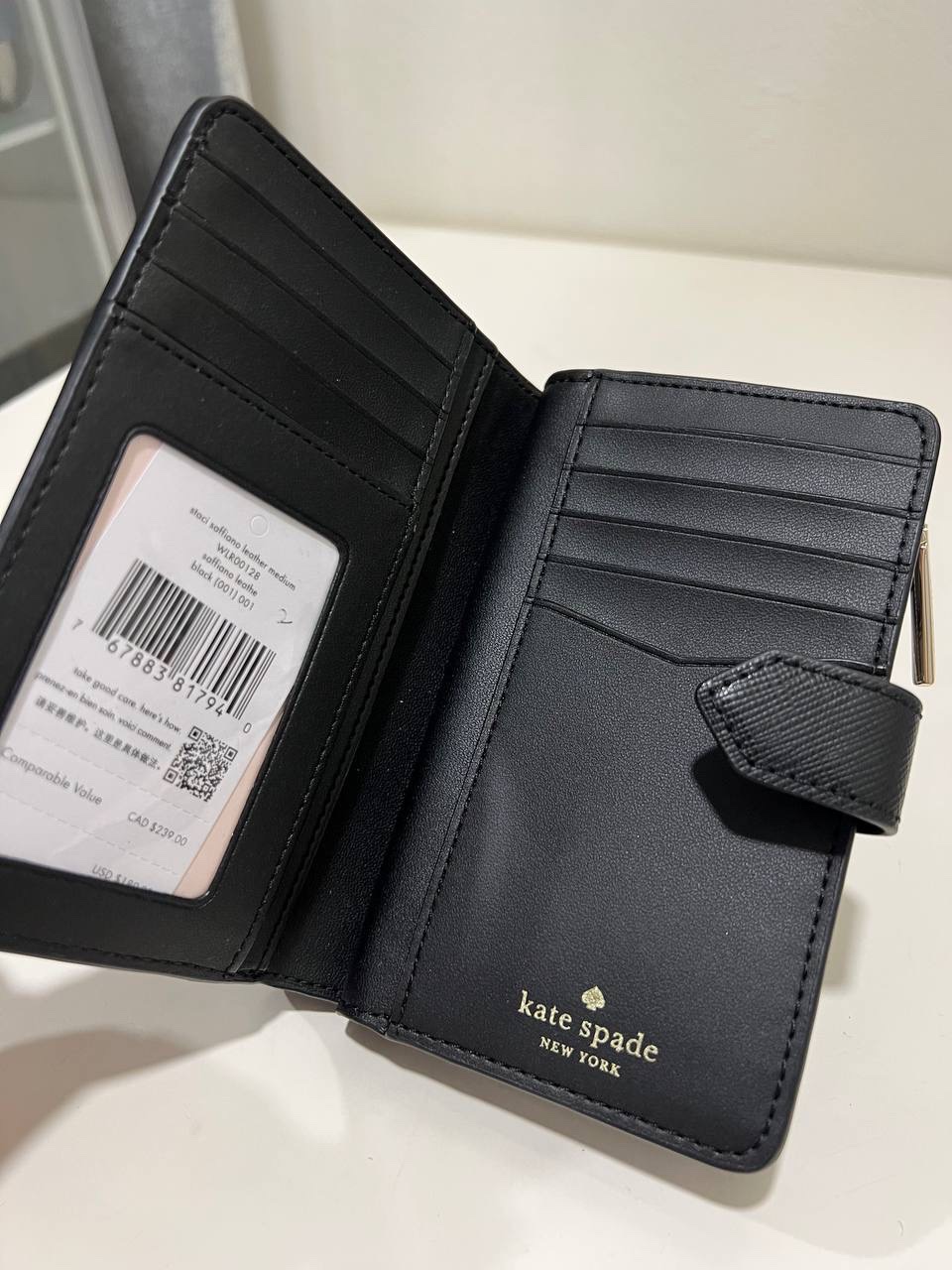 Kate Spade Staci Medium Compact Bifold Wallet in Black - Image 3
