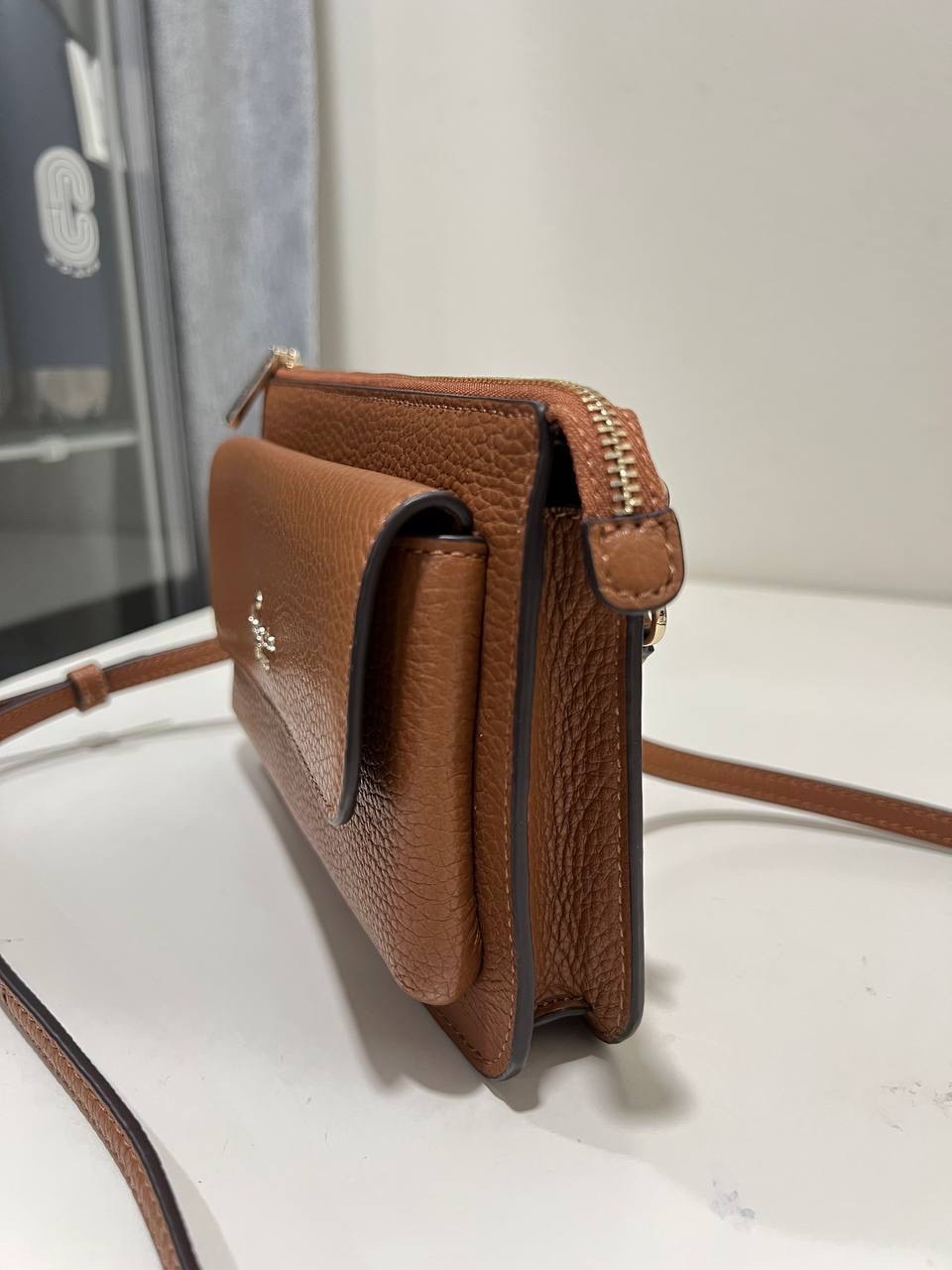 Kate Spade Leila Small Flap Crossbody in Warmgingerbread - Image 2