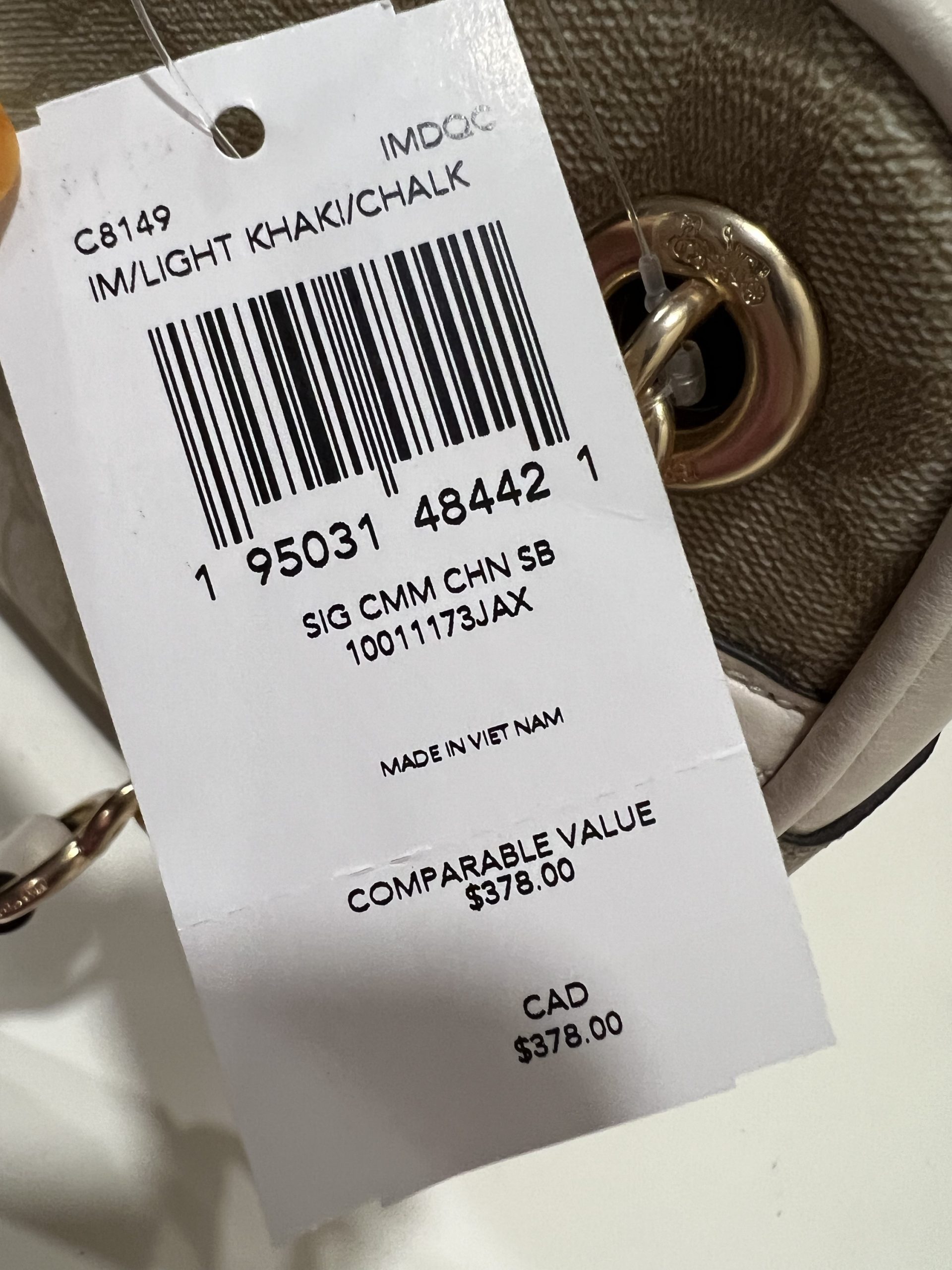 Coach Cammie Chain Shoulder Bag in Signature Light Khaki/Chalk - Image 6