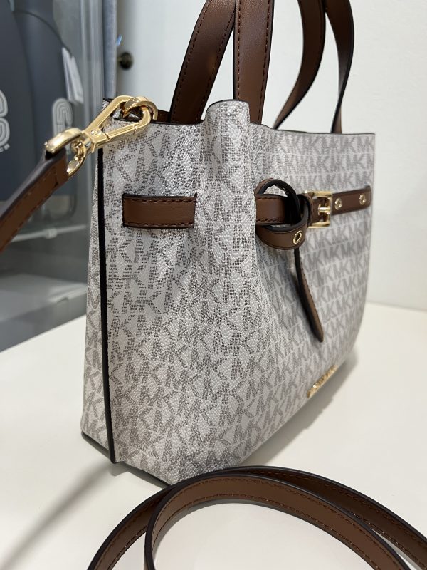 Michael Kors Emilia Small Satchel In Signature Vanilla Exclusively Usa