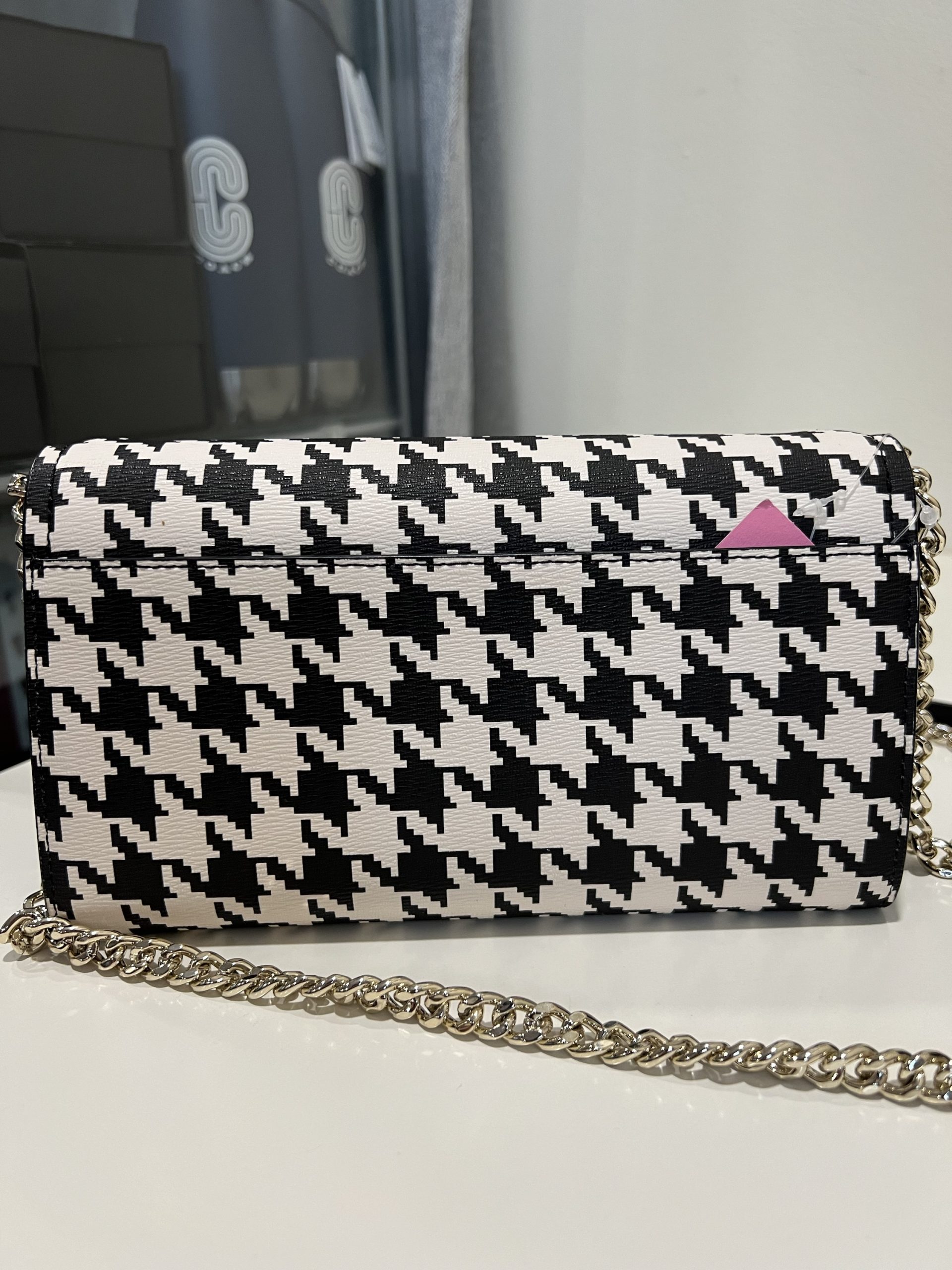 Kate Spade Darcy Chain Wallet Crossbody with Houndstooth Prints - Image 4