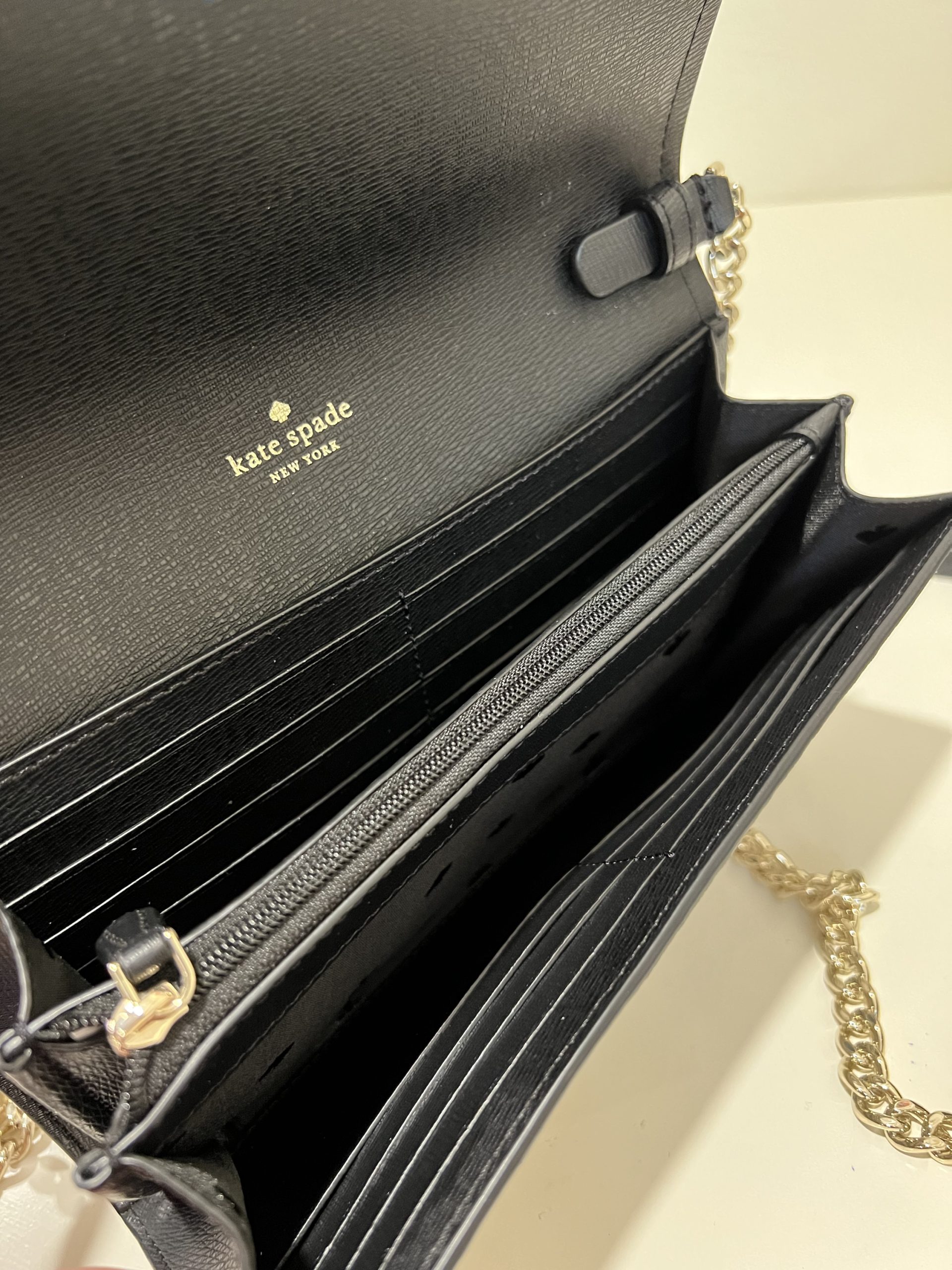 Kate Spade Darcy Chain Wallet Crossbody with Houndstooth Prints - Image 3