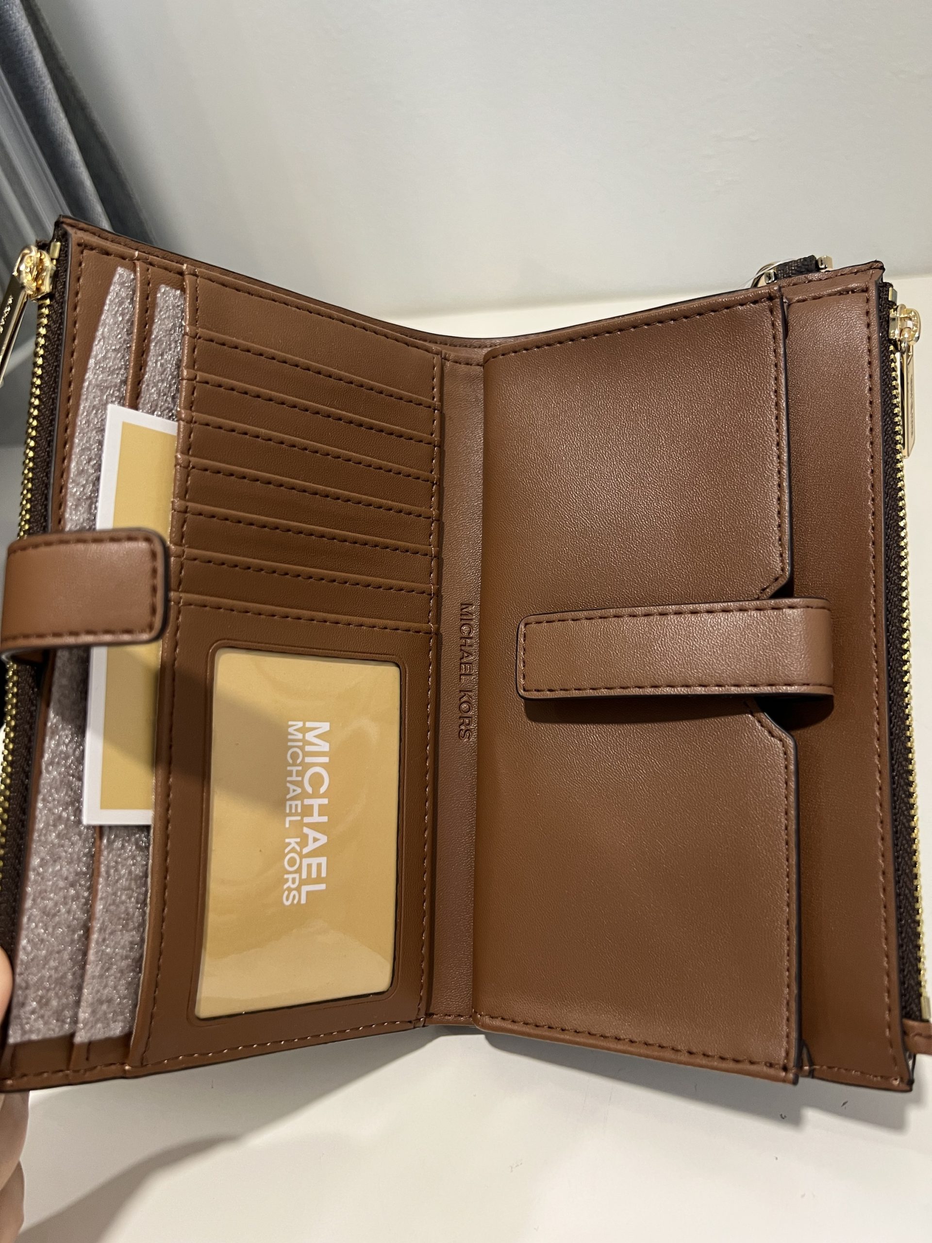 Michael Kors Jet Set Travel Large Double Zip Wristlet in Signature Brown - Image 3