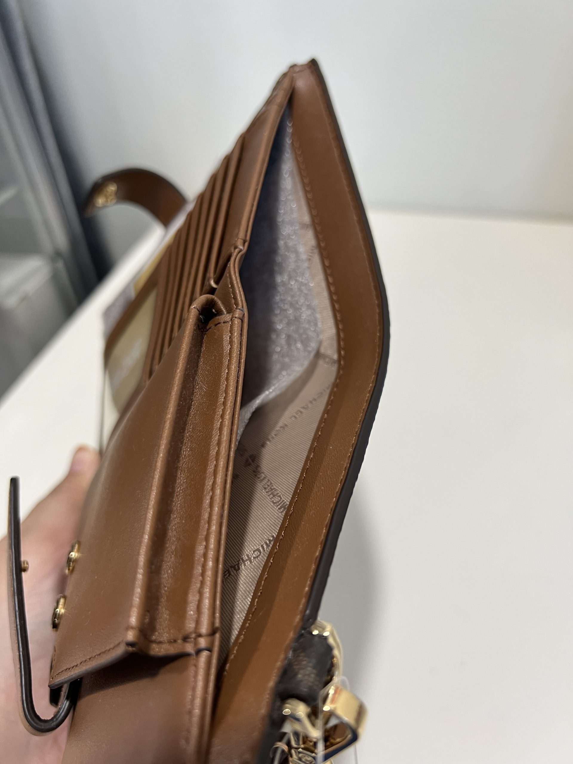 Michael Kors Jet Set Travel Large Double Zip Wristlet in Signature Brown - Image 4