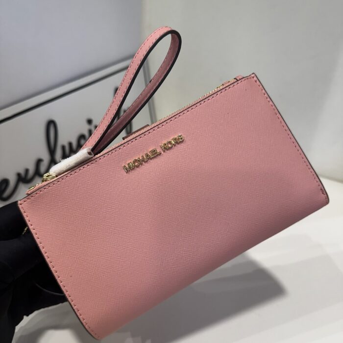 Michael Kors Jet Set Travel Large Double Zip Wristlet in Primrose