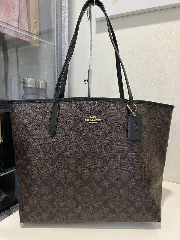 Coach City Tote in Signature Brown Black – Exclusively USA