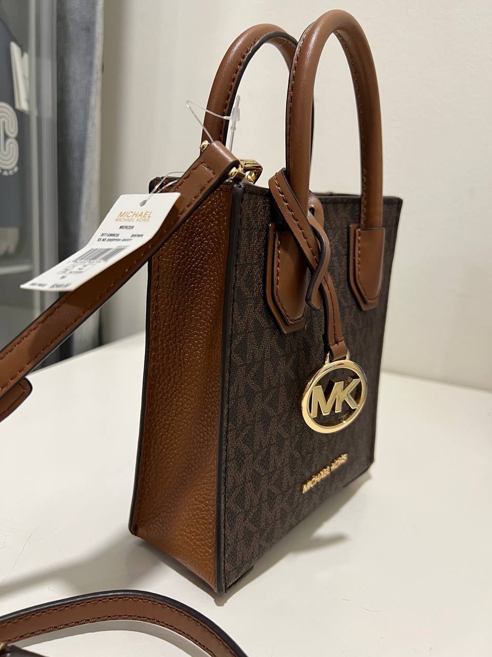 Michael Kors Mercer XS NS Shopper Crossbody in Signature Brown ...