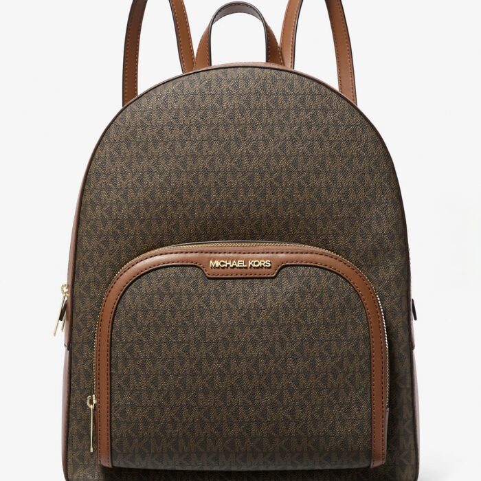 Michael Kors Jaycee Logo Large Backpack in Brown