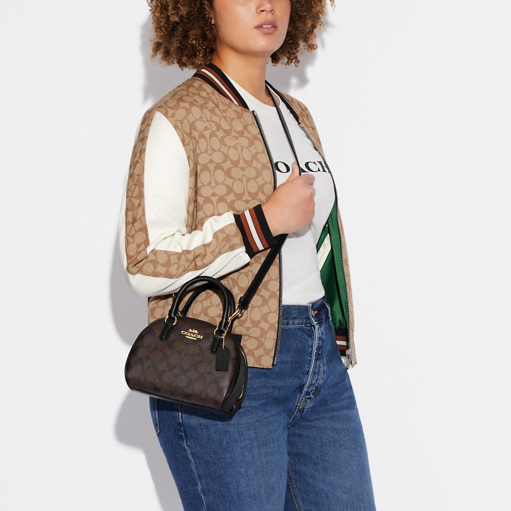 Coach Sydney Satchel in Signature Brown Black - Image 5