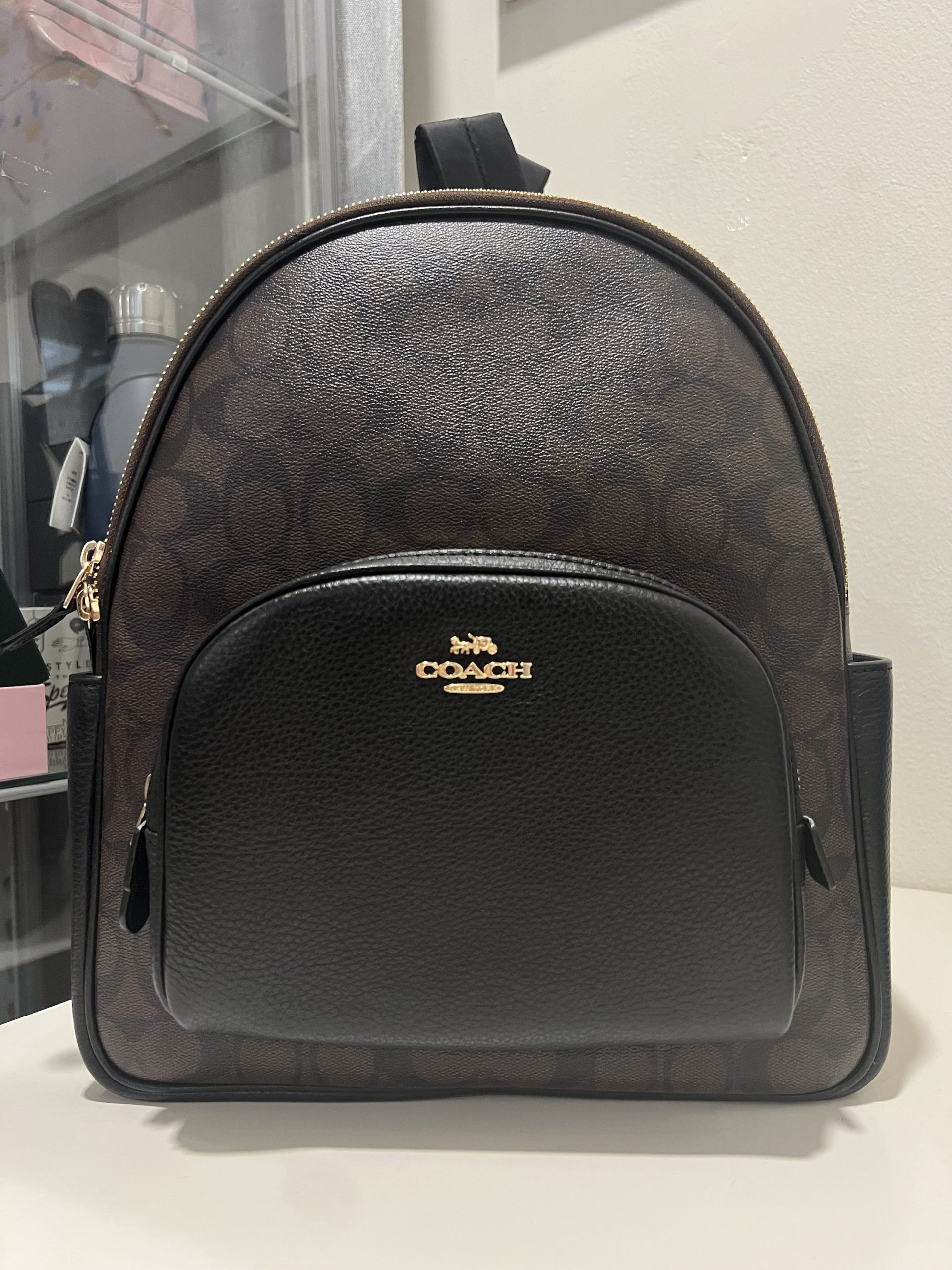 Coach Court Medium Backpack In Signature Brown Black – Exclusively USA