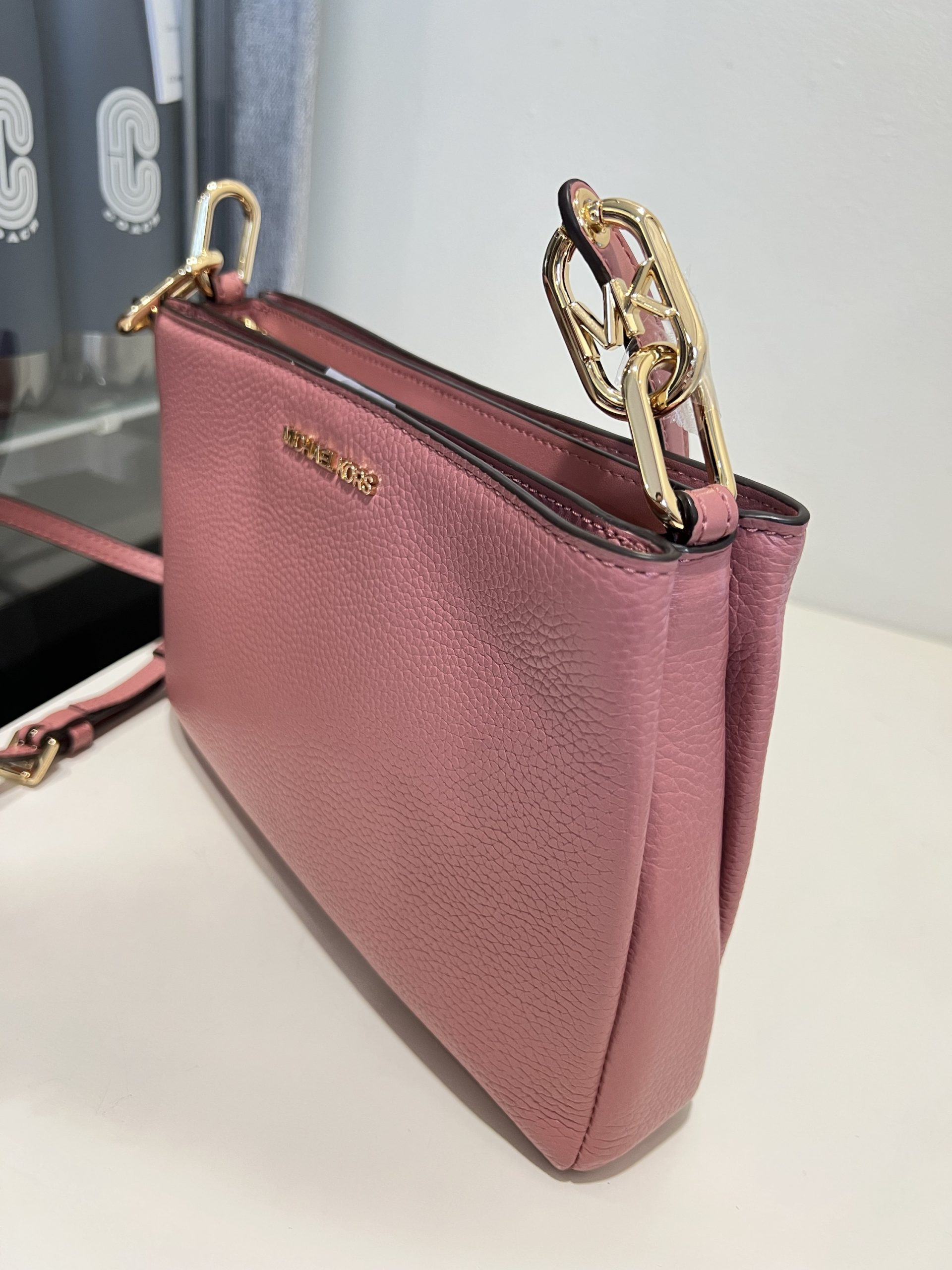 Michael Kors Trisha Medium Triple Compartment Crossbody in Rose –  Exclusively USA