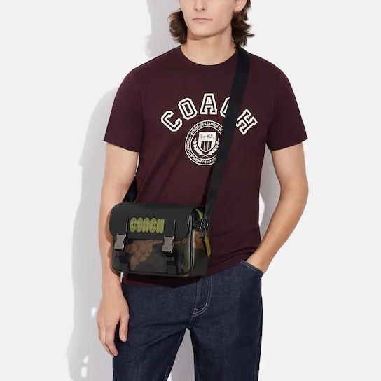 Coach Track Crossbody In Signature Canvas With Camo Print And Coach Patch - Image 6