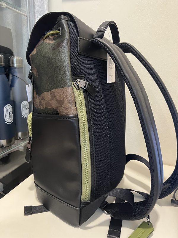 Coach Track Backpack In Signature Canvas With Camo Print And Coach