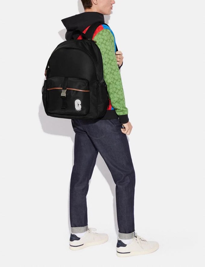 Coach Max Backpack in Black - Image 4