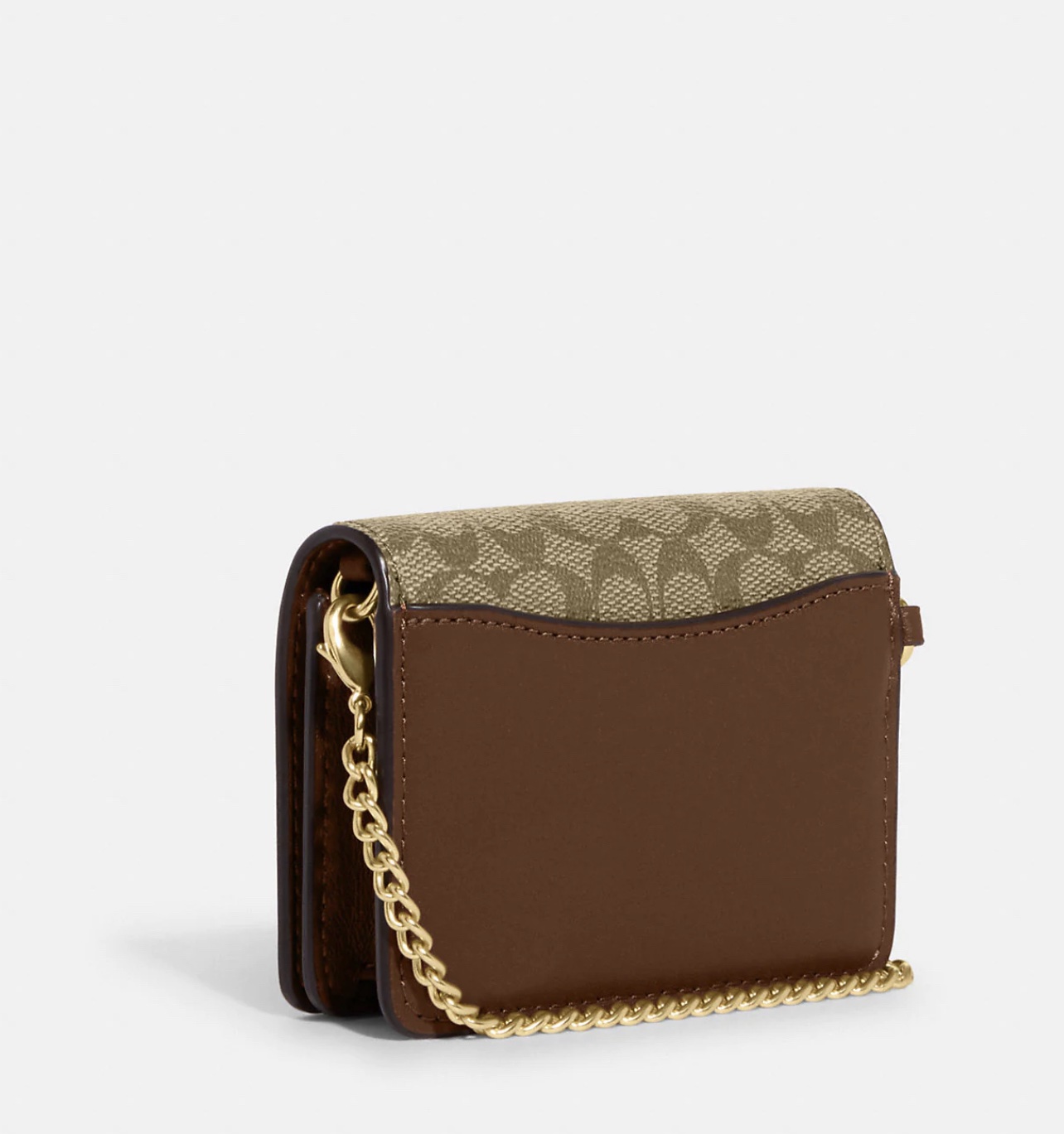 Coach Boxed Mini Wallet On A Chain In Signature Khaki Saddle - Image 4