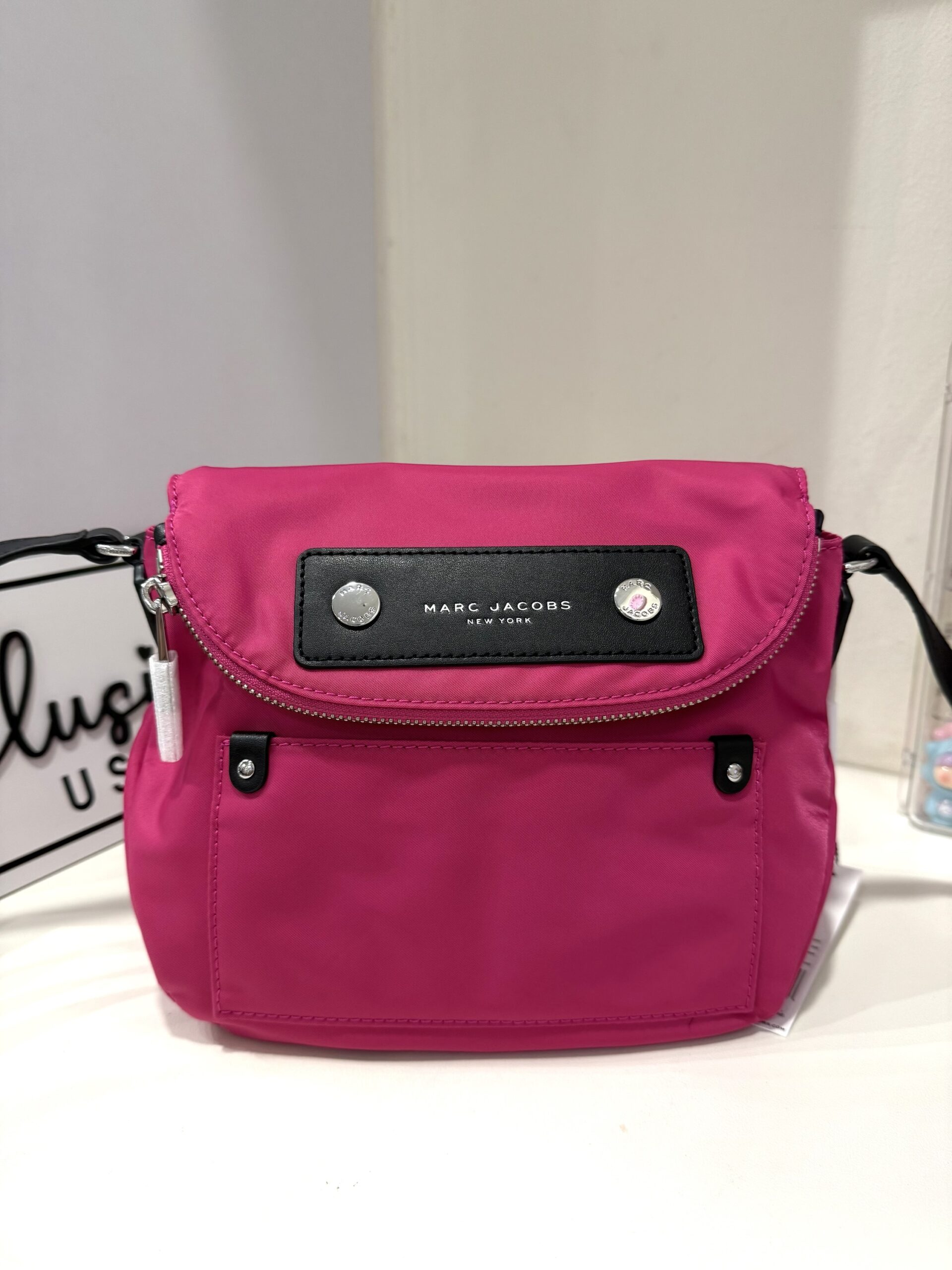 Marc Jacobs Preppy Nylon Mini Natasha Crossbody Bag in Hot Pink