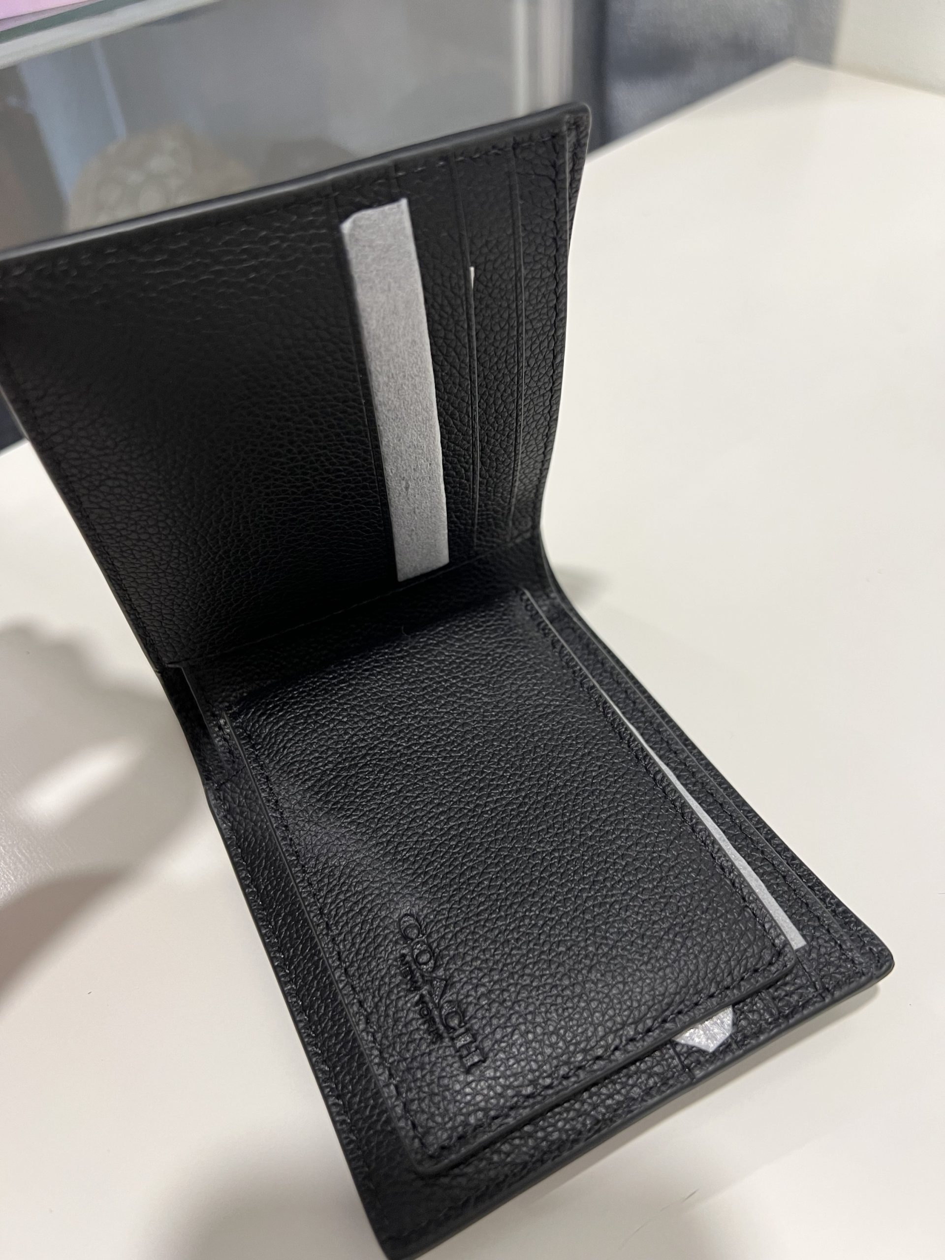 Coach Compact ID Wallet In Sport Calf Leather Black Exclusively USA