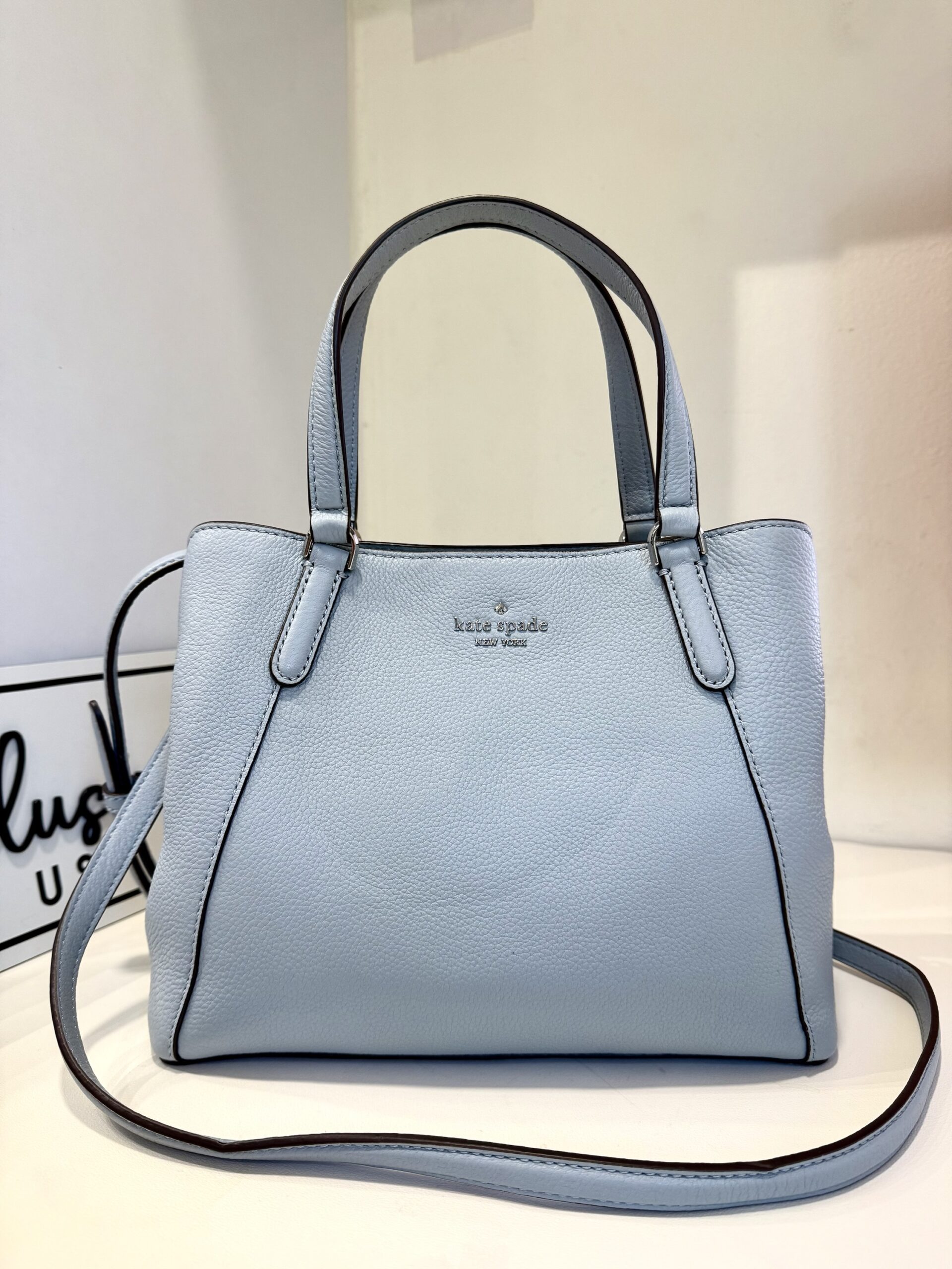 Kate Spade Jackson Medium Triple Compartment Satchel in Frosted Blue