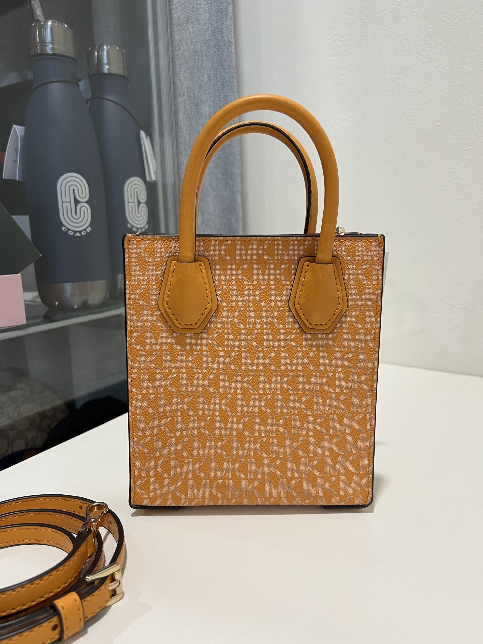 Michael Kors Mercer XS NS Shopper Crossbody in Signature Honeycomb ...