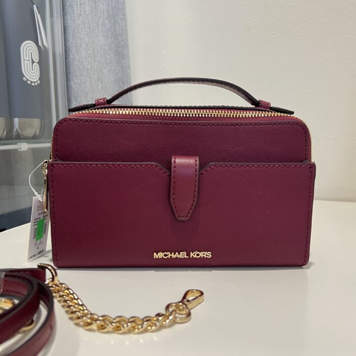 Michael Kors Jet Set Medium Double Zip Crossbody Bag in Mulberry