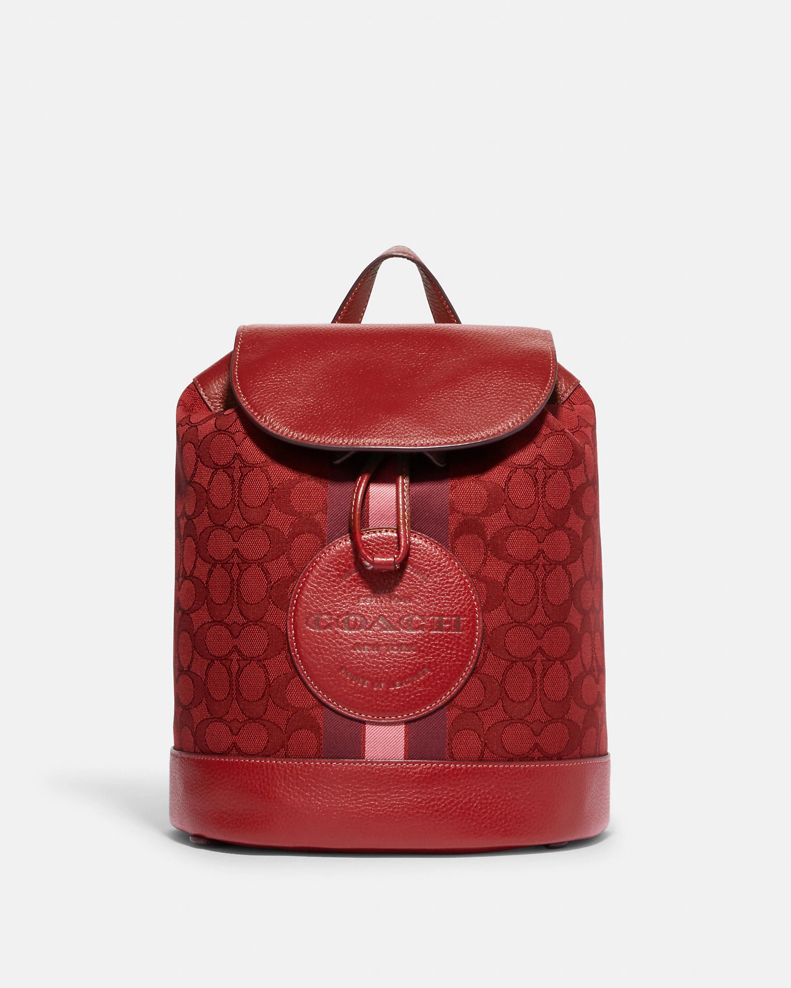 Coach Dempsey Drawstring Backpack In Signature Jacquard With Stripe And