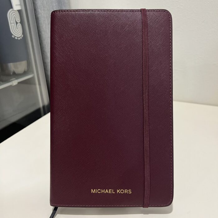 Michael Kors Notebook with Saffiano Leather Cover in Merlot