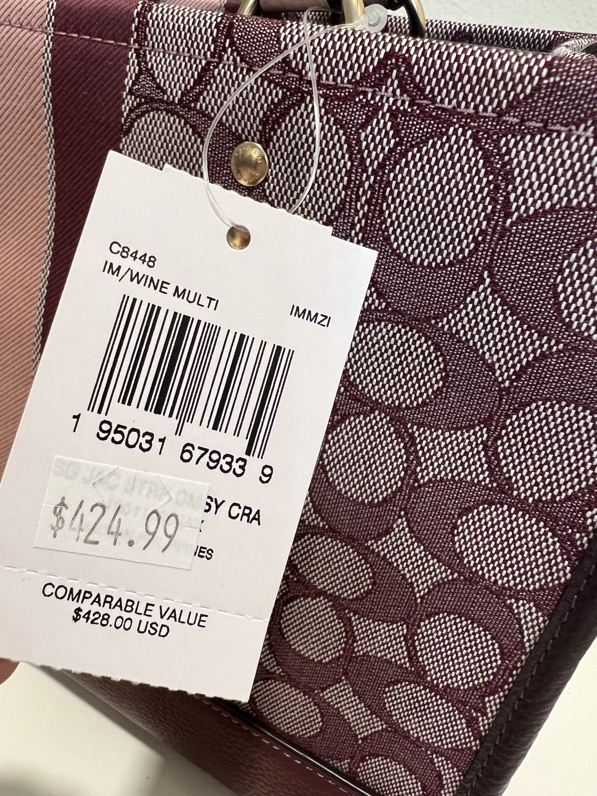 Coach Dempsey Crimson Jacquard Crossbody Patch Bag
