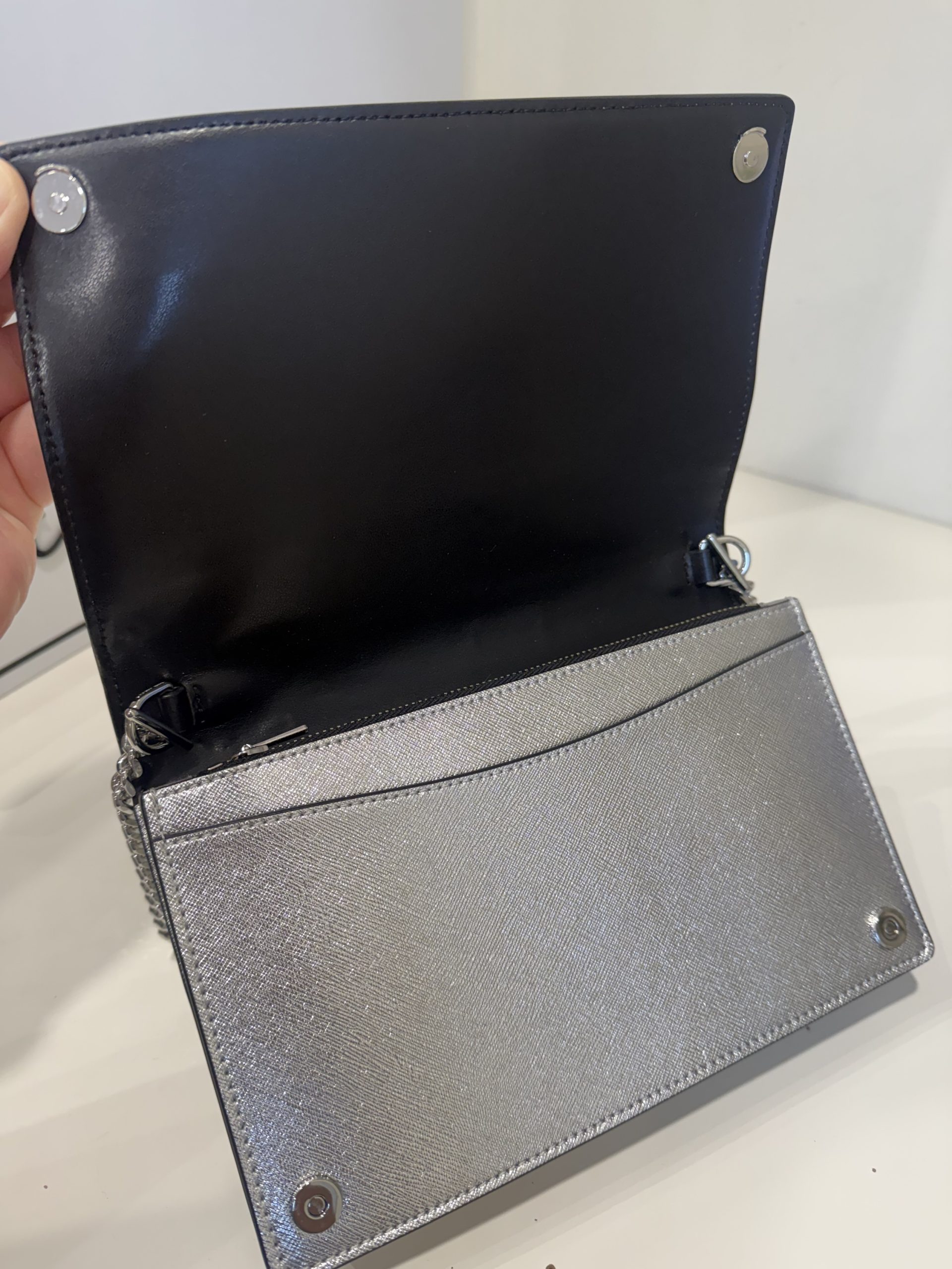 Marc Jacobs Daily Party On A Chain Crossbody Bag in Silver - Image 3