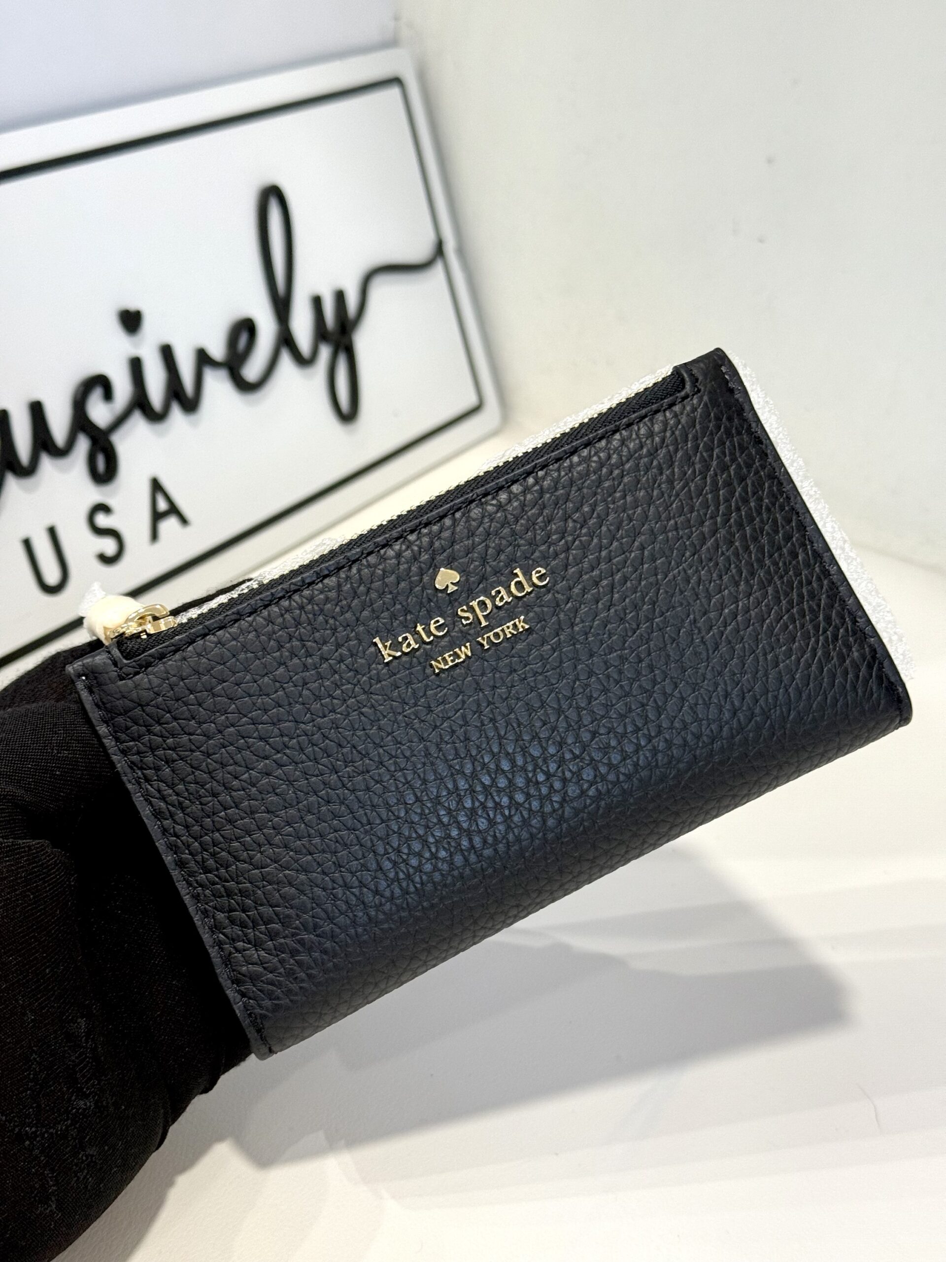 Kate Spade Julia Small Slim Bifold Wallet in Black