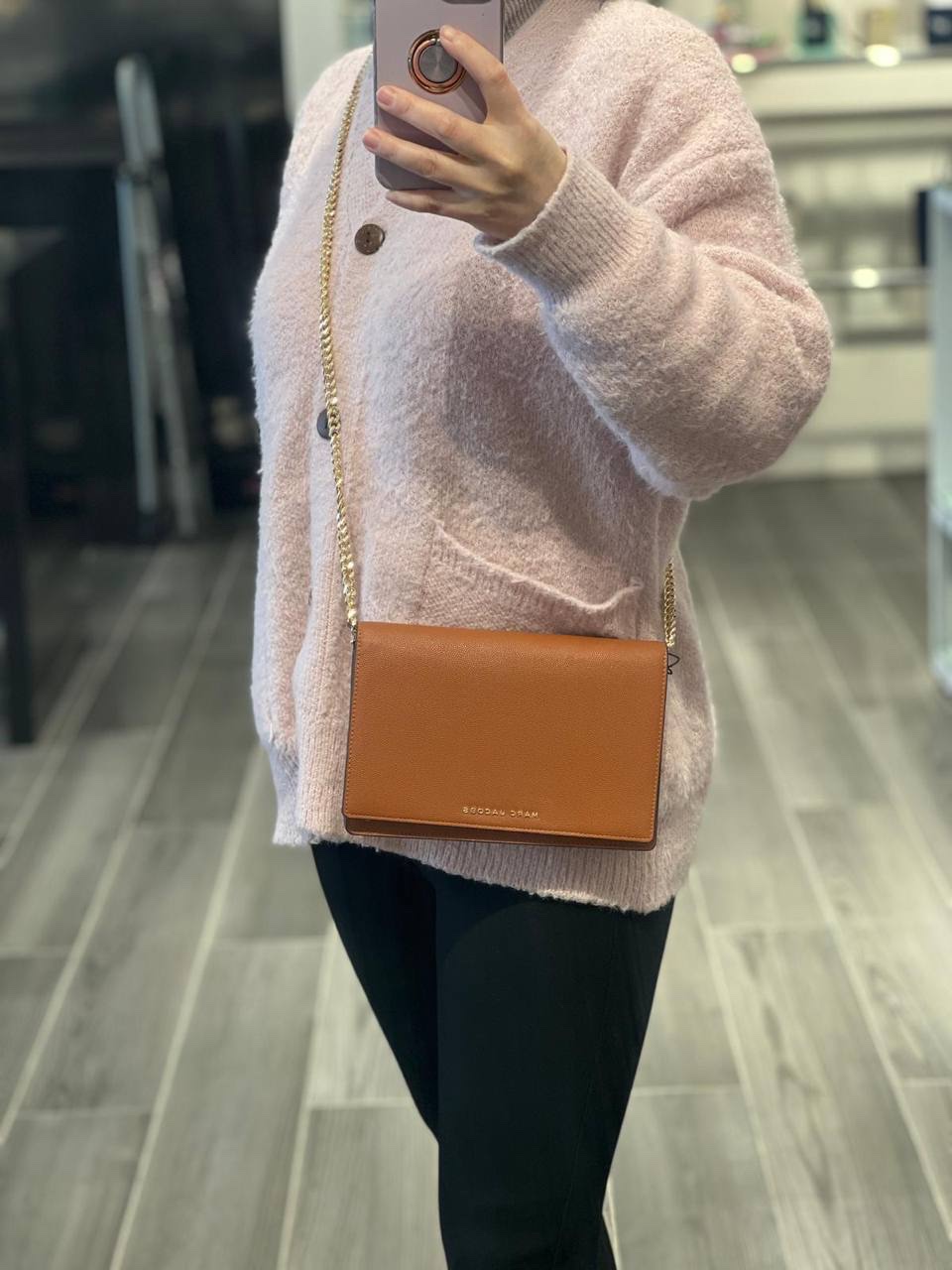 Marc Jacobs Daily Party On A Chain Crossbody Bag in Smoked Almond - Image 6