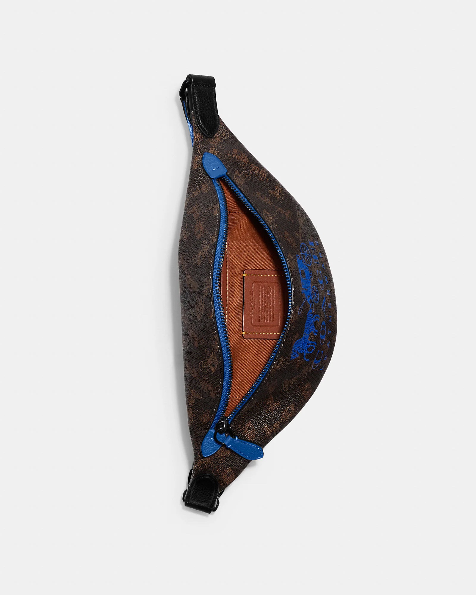 Coach Men Charter Mini Belt Bag 7 With Horse And Carriage Print in Truffle/Blue Fin (Retail) - Image 3