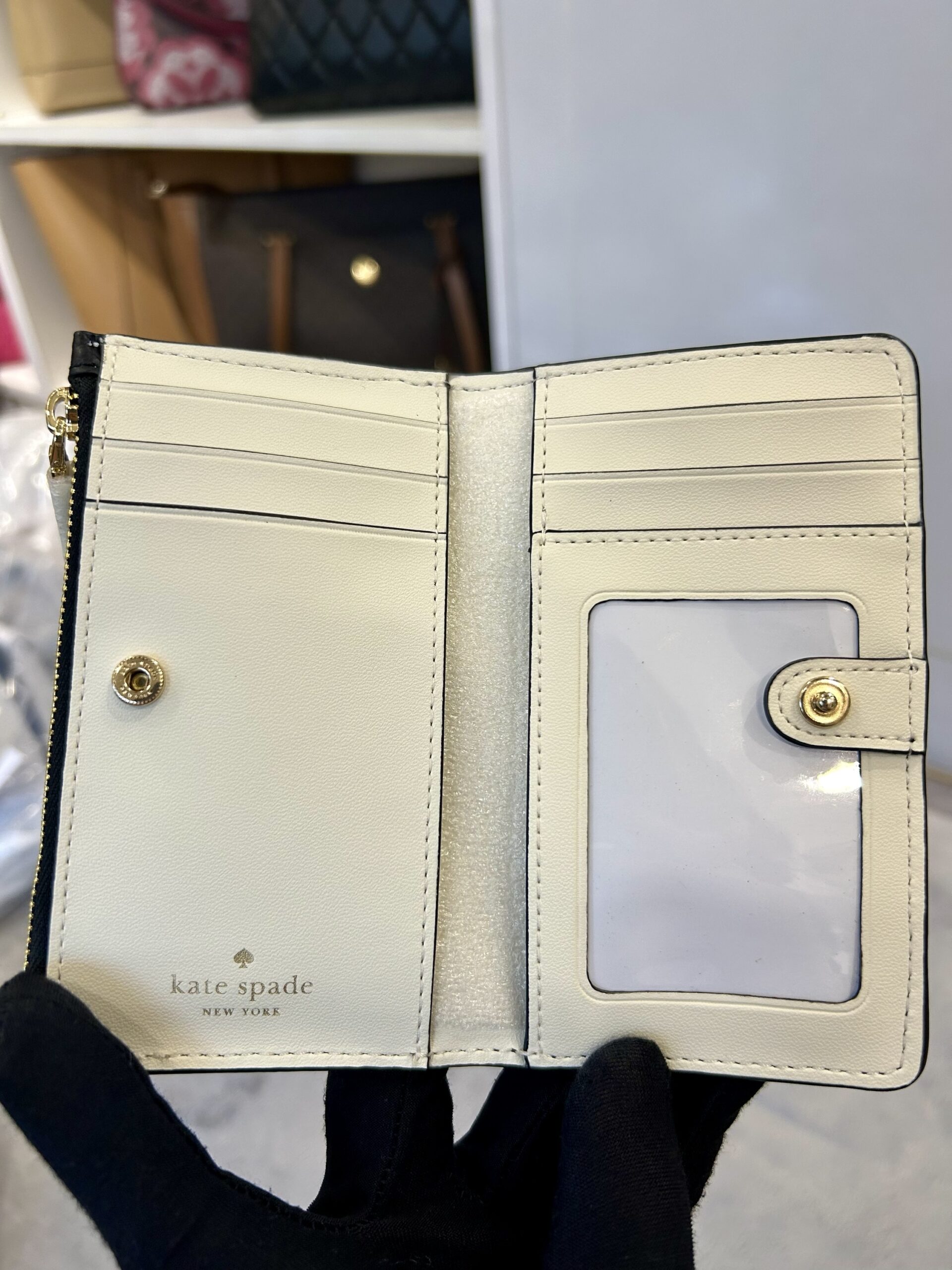 Kate Spade Julia Small Slim Bifold Wallet in Black - Image 7