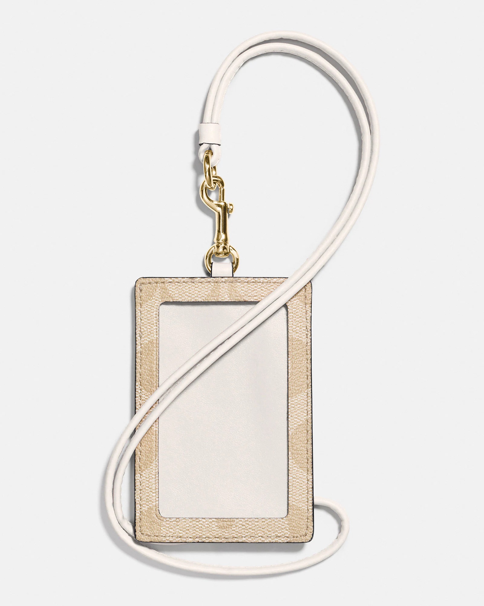 Coach Lanyard in Signature Light Khaki/Chalk - Image 2