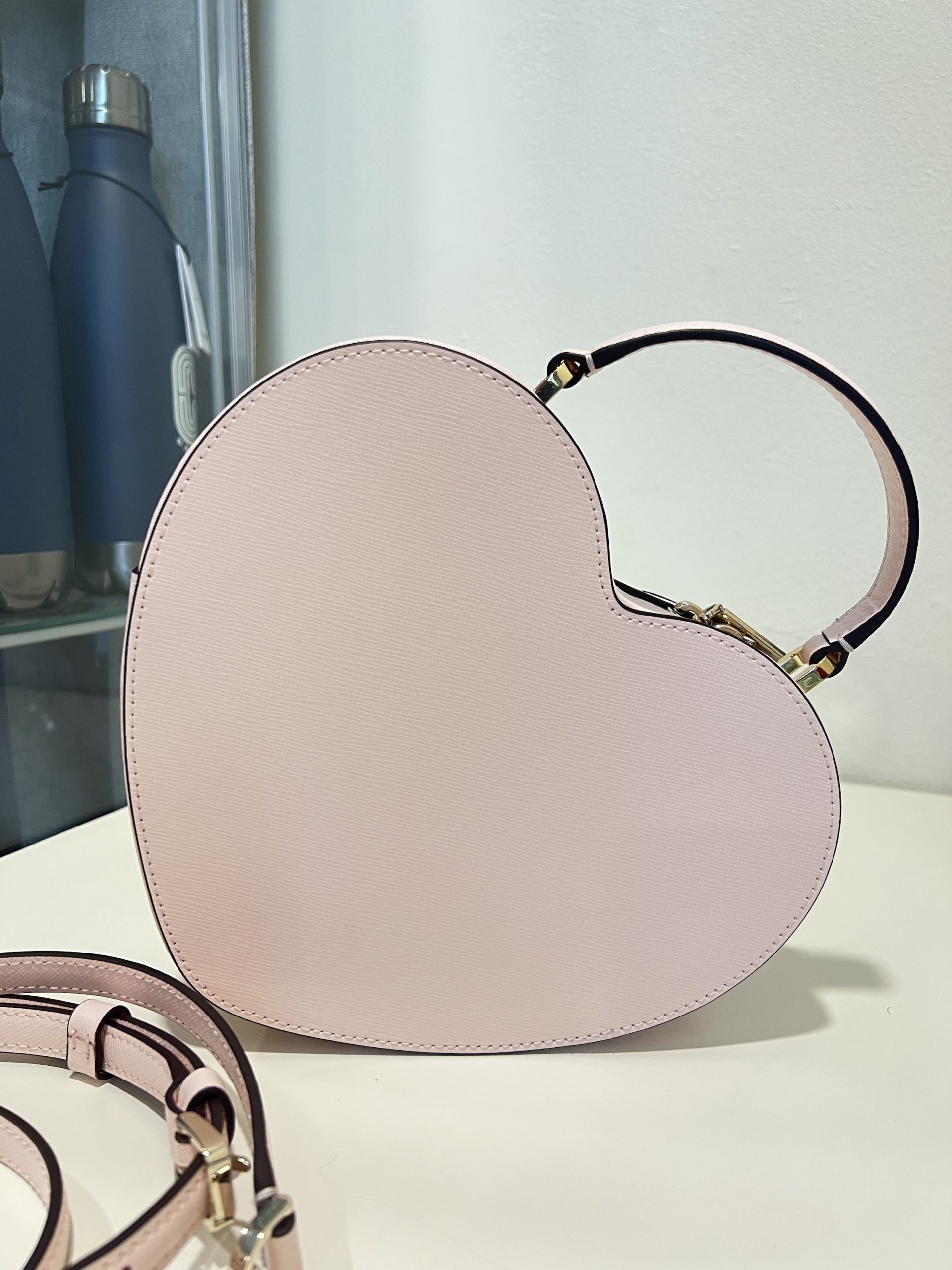 Kate Spade Love Shack Embellished Heart Crossbody Purse in Light Rosebud - Image 4