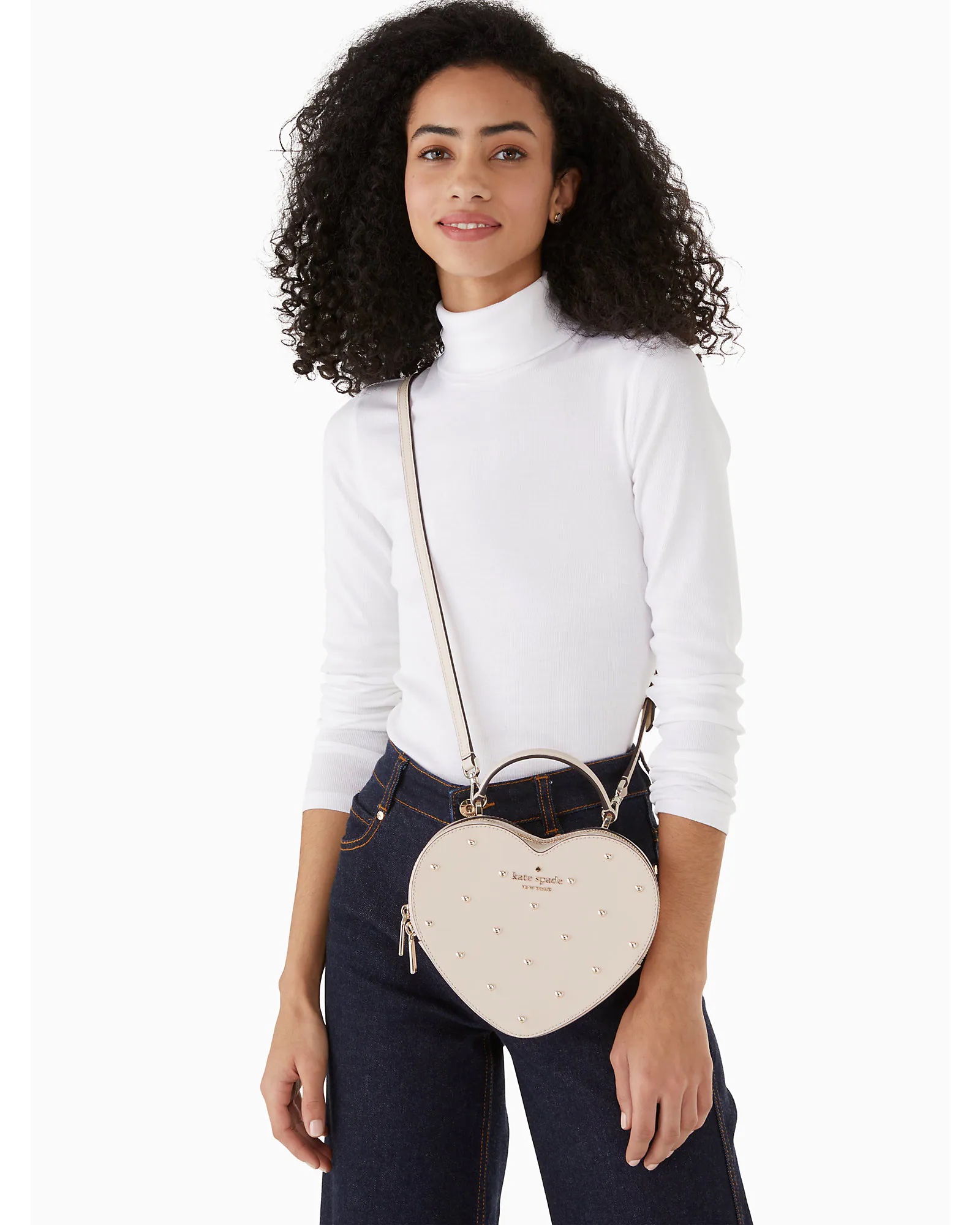 Kate Spade Love Shack Embellished Heart Crossbody Purse in Light Rosebud - Image 6