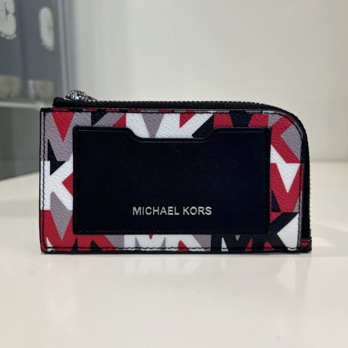Michael Kors Gifting L Zip Card Case Wallet in Signature Black Multi