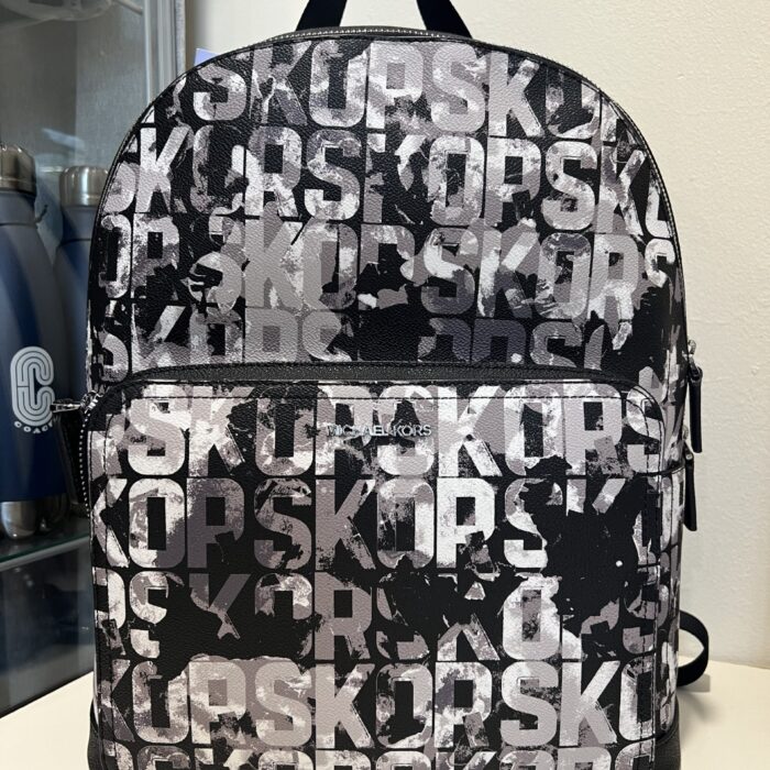 Michael Kors Cooper Commuter Large Logo Backpack in Black