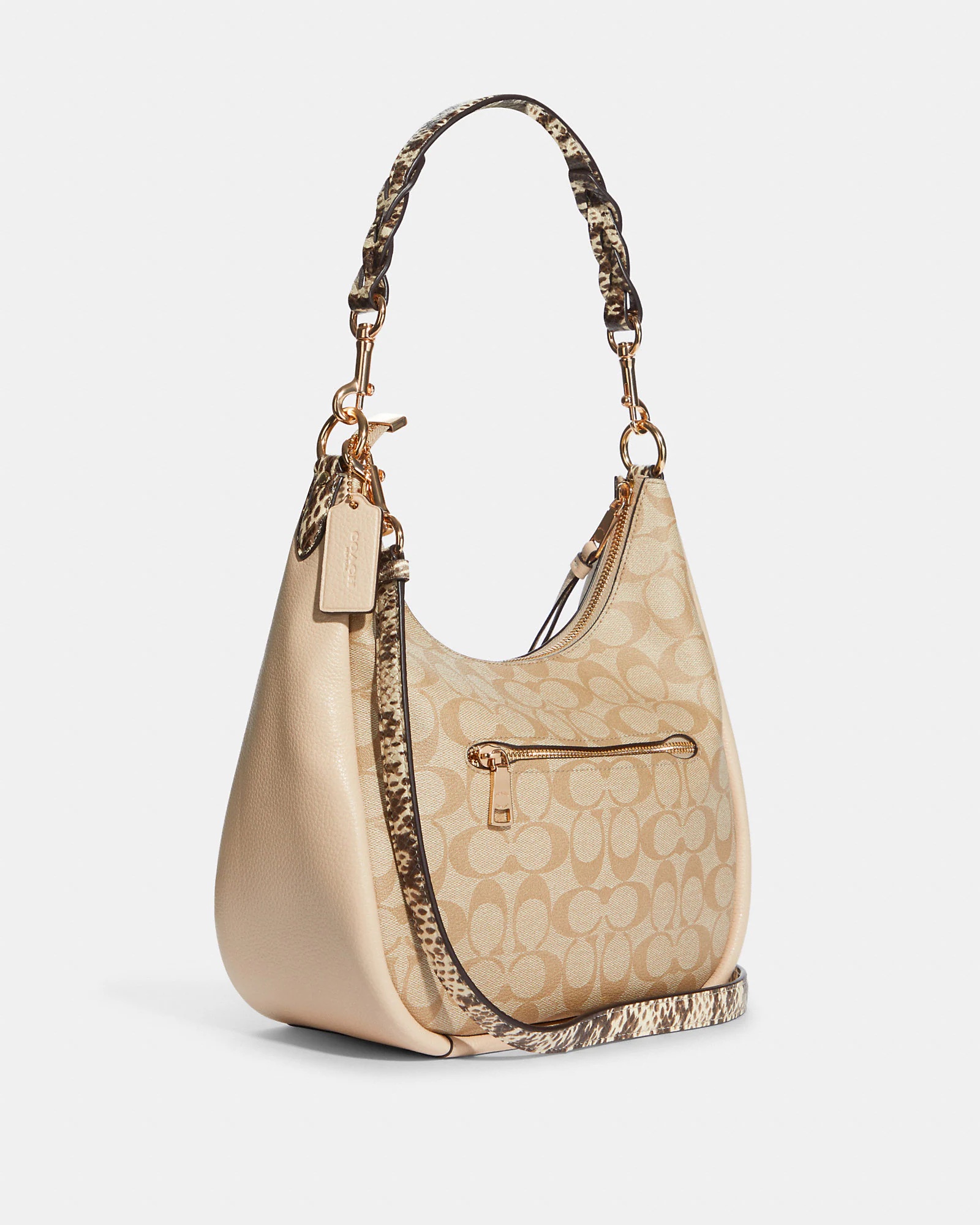 Coach Jules Hobo In Signature Light Khaki/Ivory Multi - Image 2