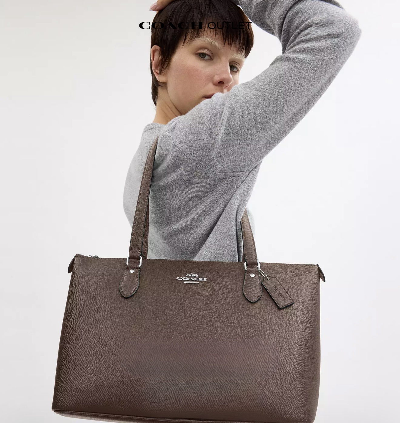 Coach Gallery Tote in Dark Stone - Image 4