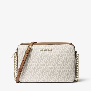 Michael Kors Jet Set Item Large East West Crossbody in Signature Vanilla