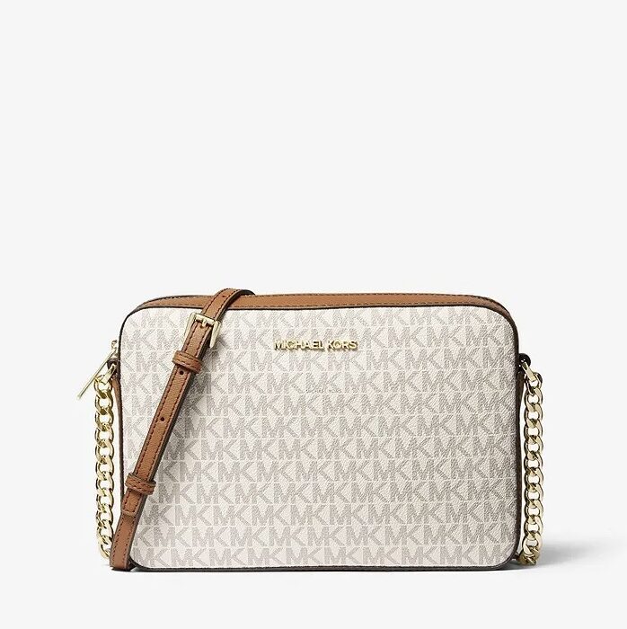 Michael Kors Jet Set Item Large East West Crossbody in Signature Vanilla