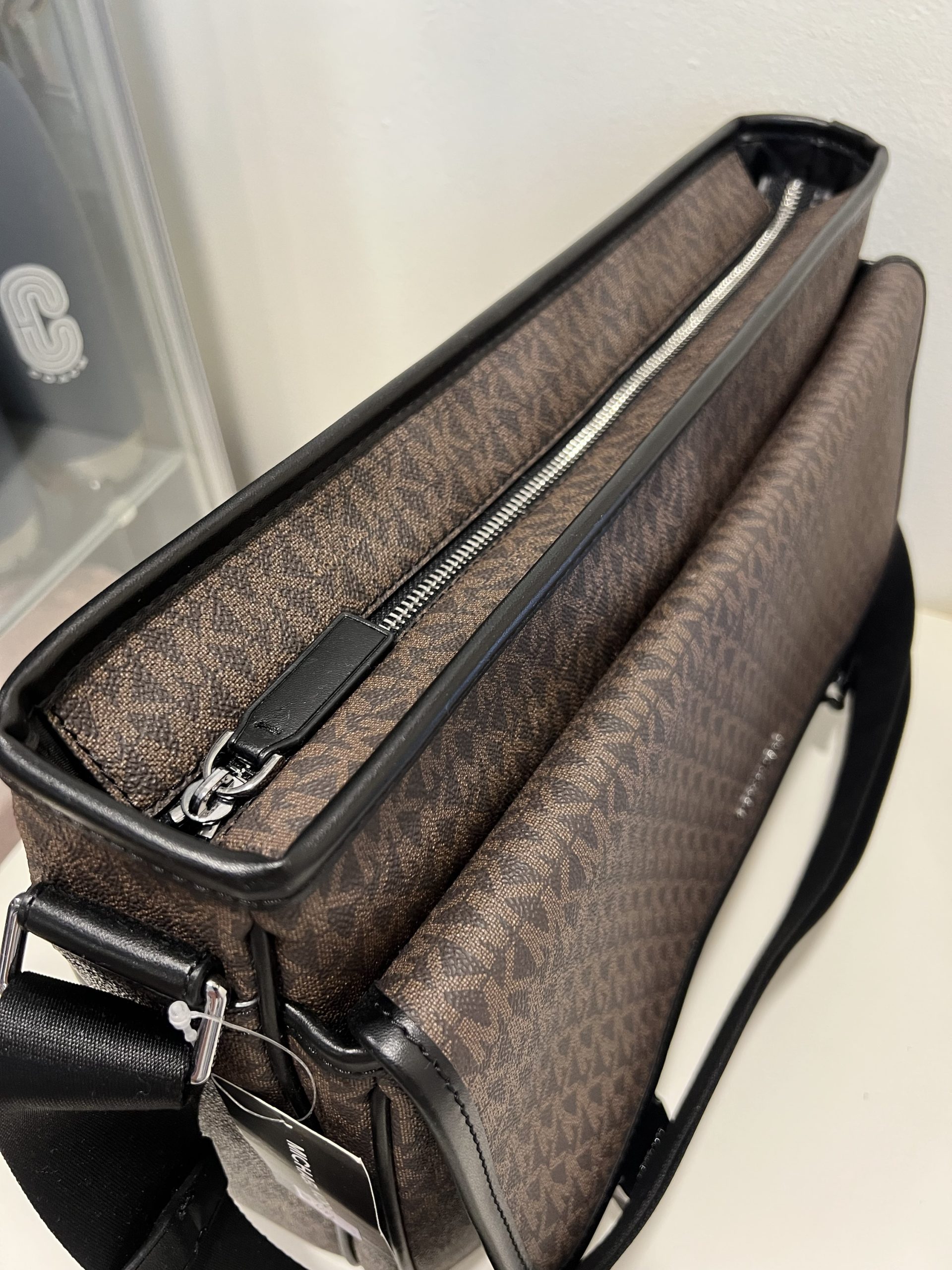 Michael Kors Cooper Utility Flap Messenger in Signature Brown - Image 3