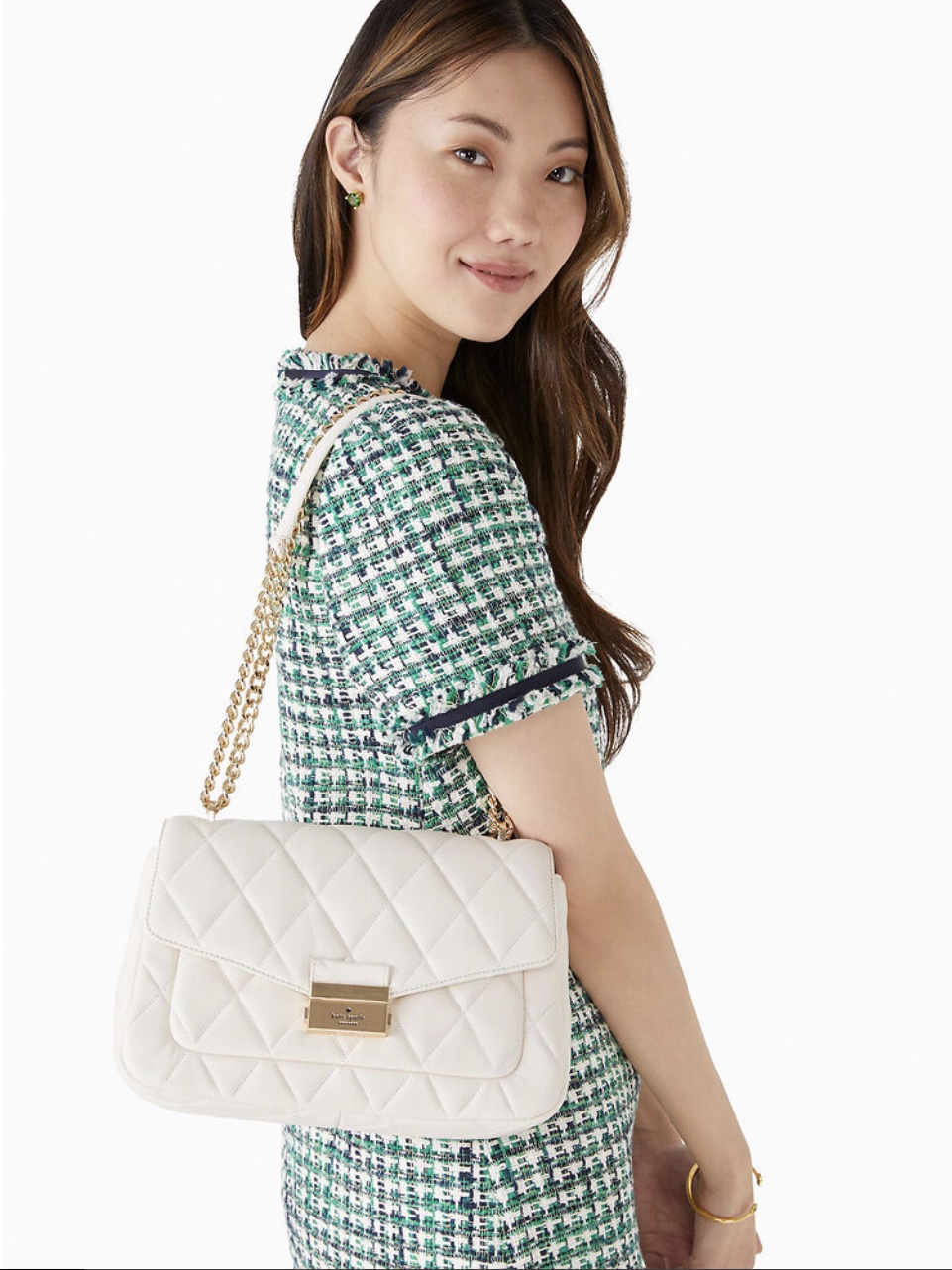 Kate Spade Carey Small Flap Shoulder Bag in Parchment - Image 6