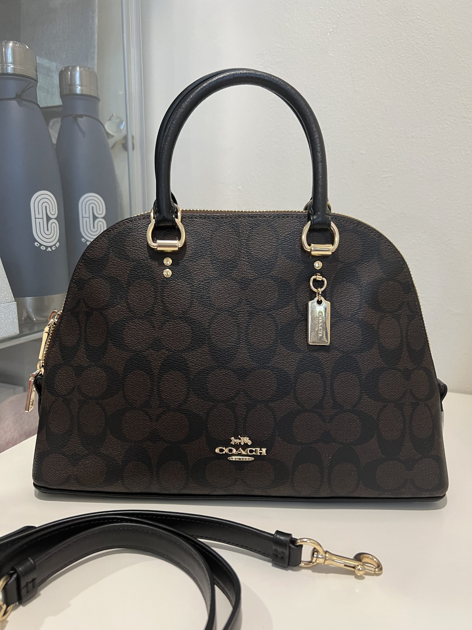 Coach Katy Satchel in outlet Signature Leather