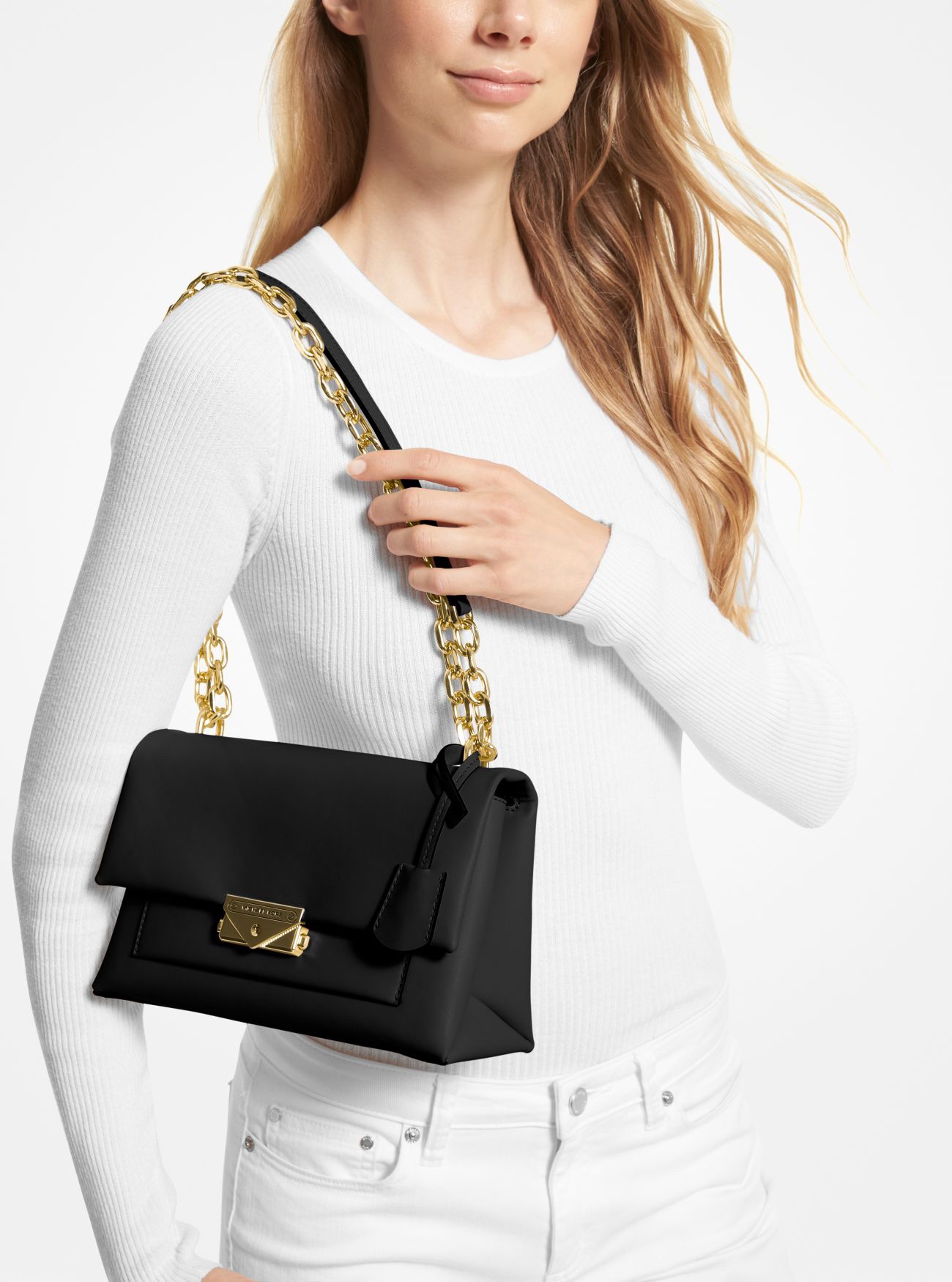 Michael Kors Cece Medium Flap Shoulder Bag in Black – Exclusively USA