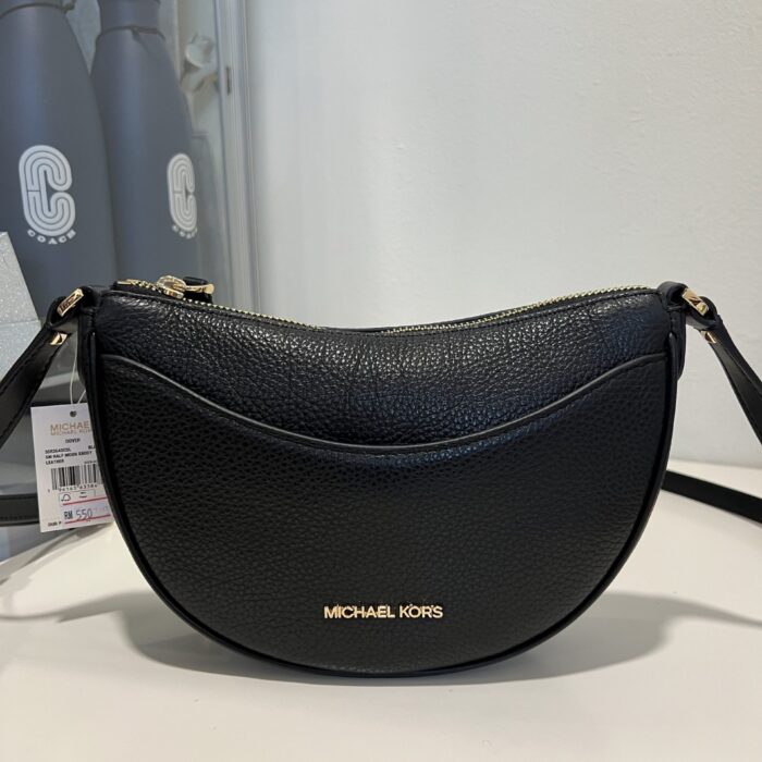 Michael Kors Dover Small Half Moon Crossbody in Black