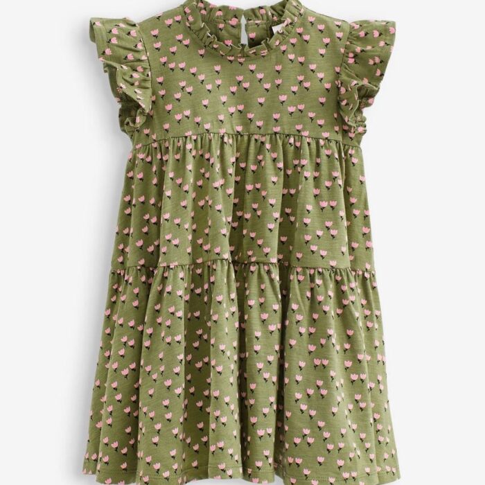 Next Short Sleeve Tiered Jersey Dress (1.5-2years)