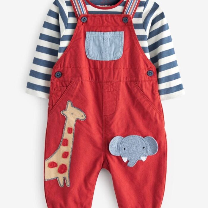 Next Red Character Woven Dungarees And Bodysuit Set (12-18 months)