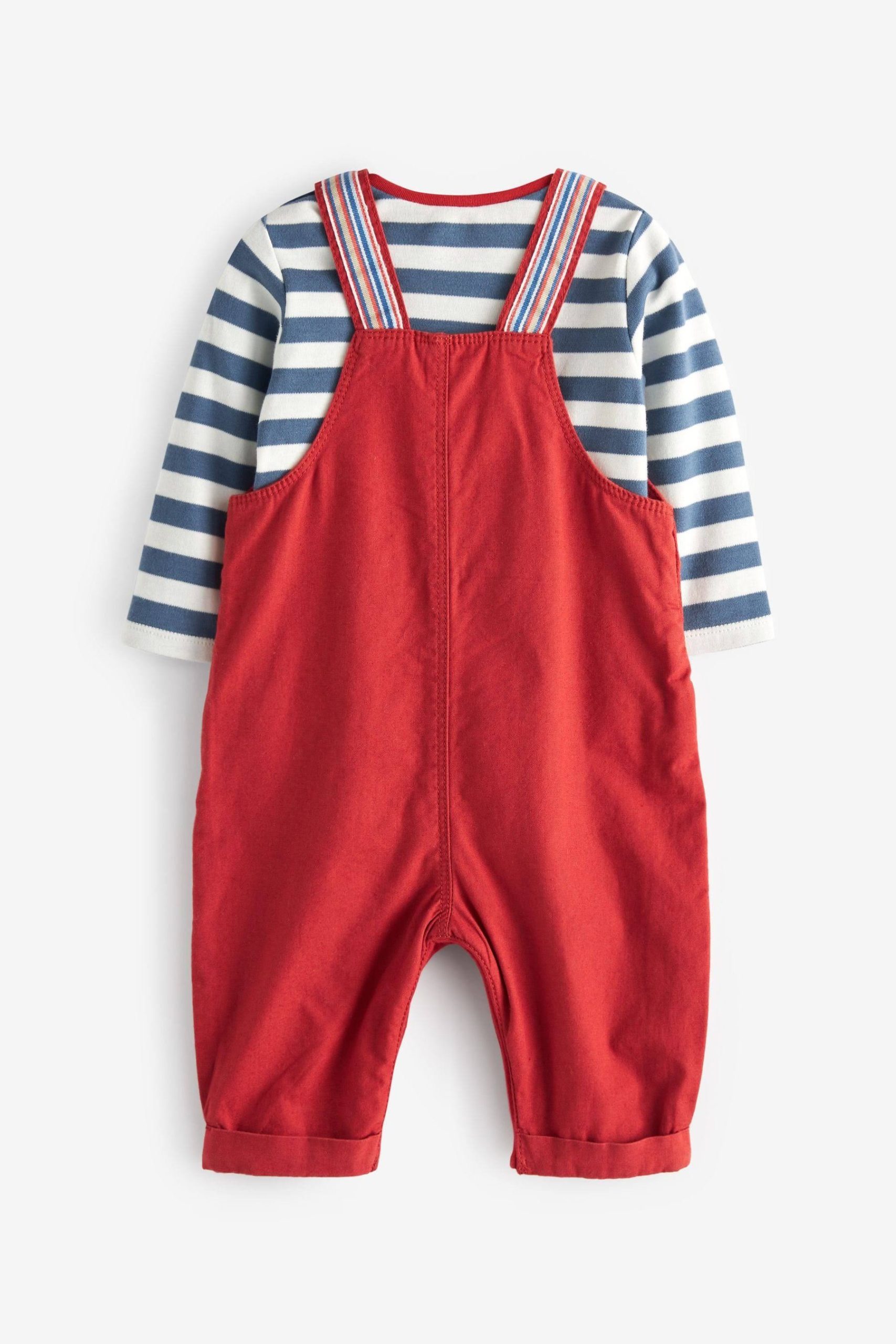 Next Red Character Woven Dungarees And Bodysuit Set (12-18 months) - Image 2